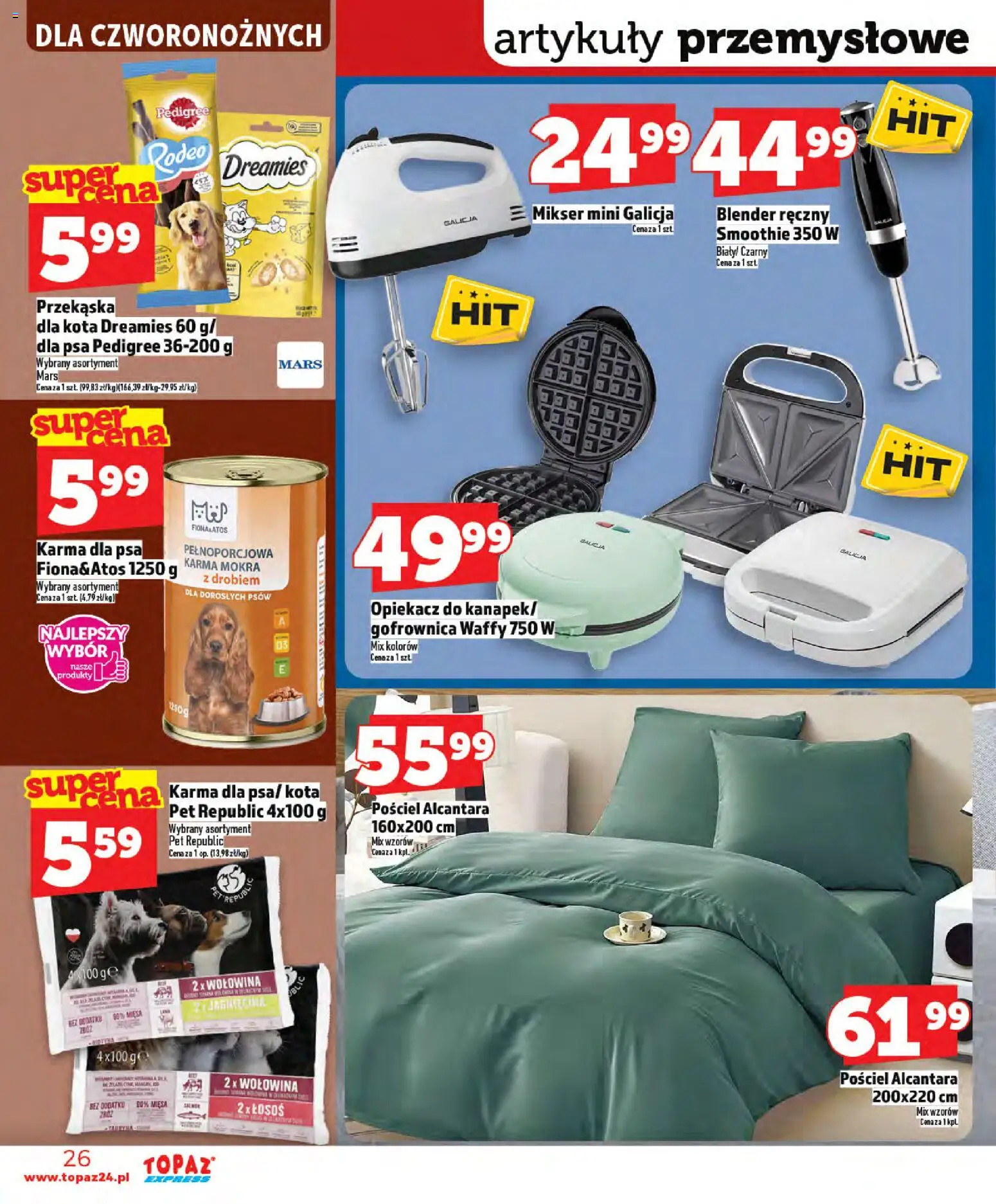 Topaz gazetka - Express od 21.05.2026 | Strona: 26 | Produkty: Pościel, Gofrownica, Pedigree, Karma dla psa