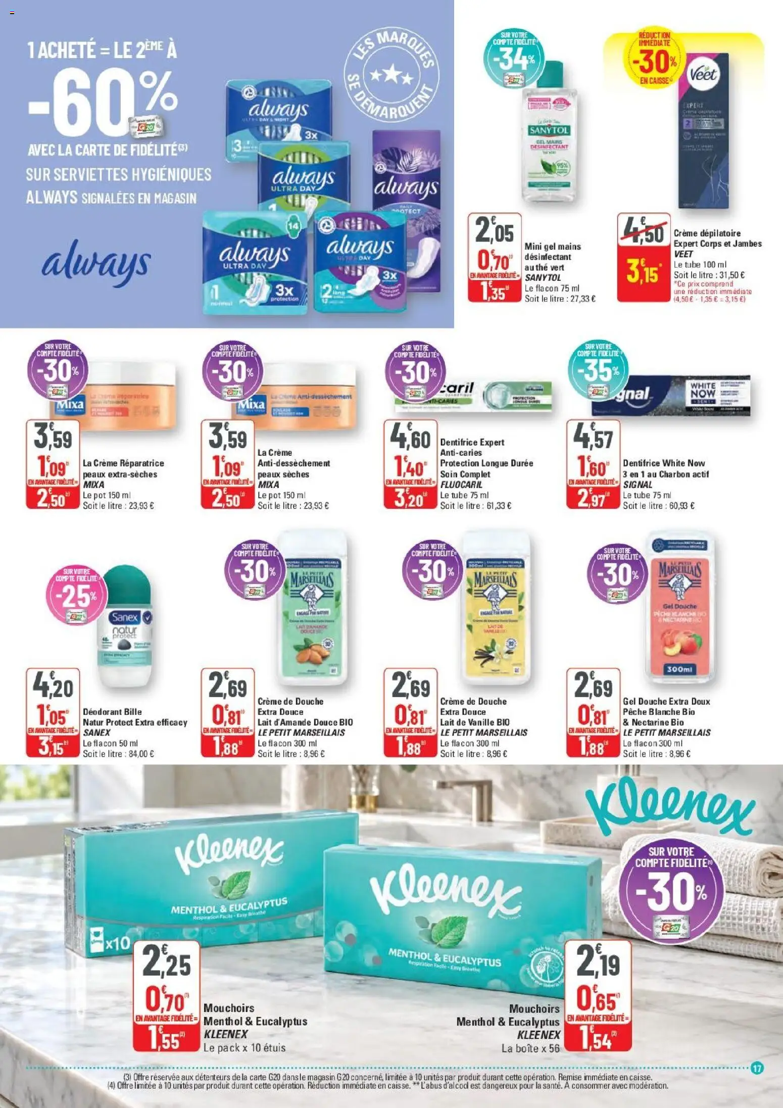 {H1} | Page: 17 | Produits: Charbon actif, Pêche, Vanille, Douche Sanex