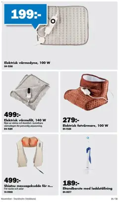 Biltema erbjudanden November - Förhandsvisning av reklamblad från butik Biltema aktuell från 23/10/2026 | Sida: 37 | Produkter: Eltandborste, Massagekudde