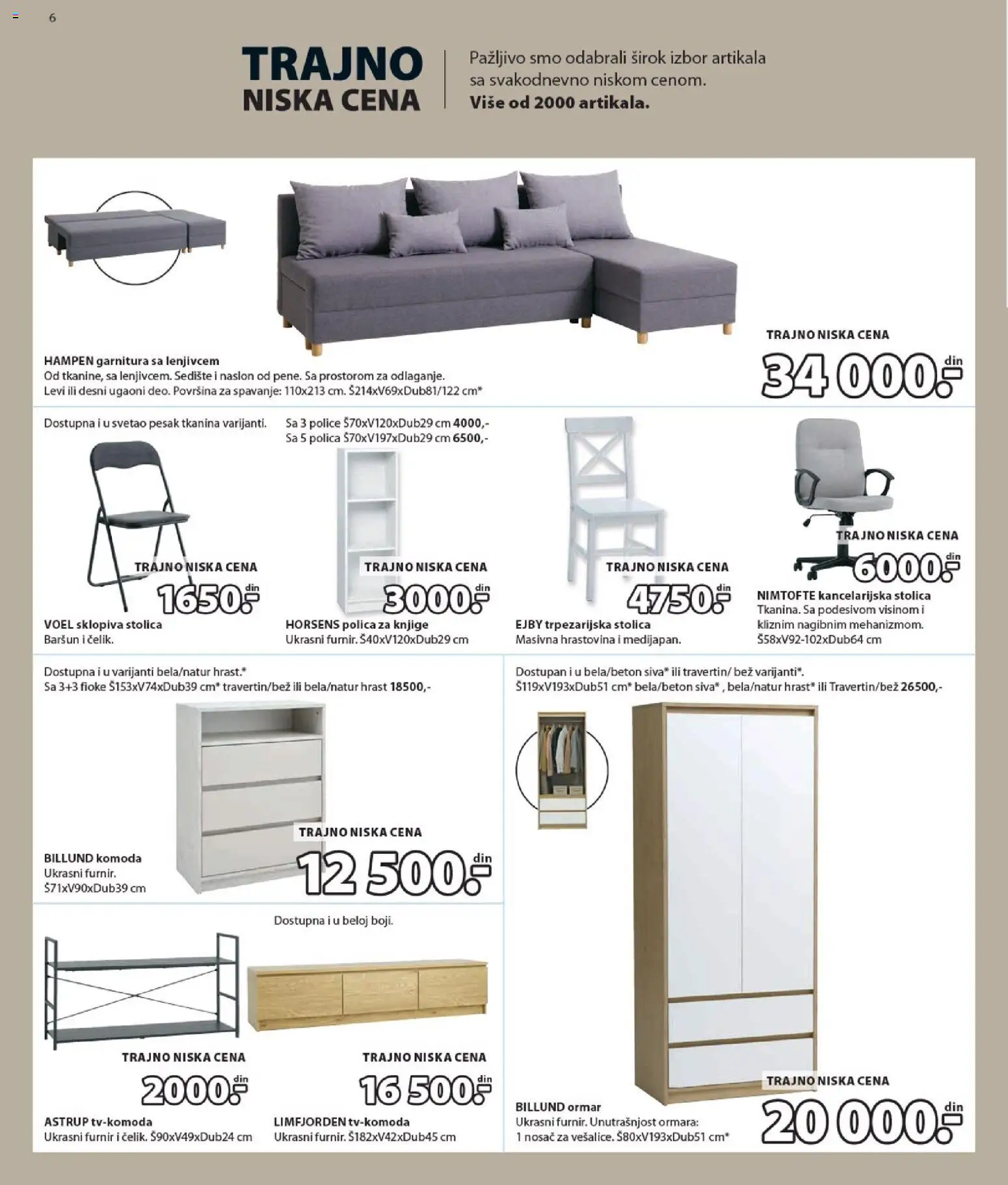 Jysk katalog - važi od 12.08.2026 | Strana: 6 | Proizvode: Stolica, Ormar, Knjige, Kancelarijska stolica