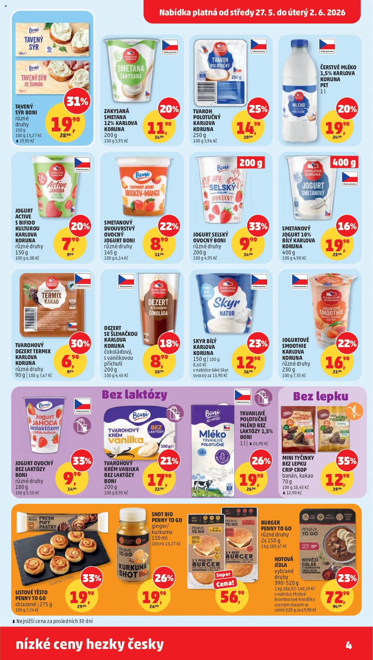 Penny Market leták od 27.05.2026 | Strana: 4 | Produkty: Sýr, Crip Crop, Termix, Kakao