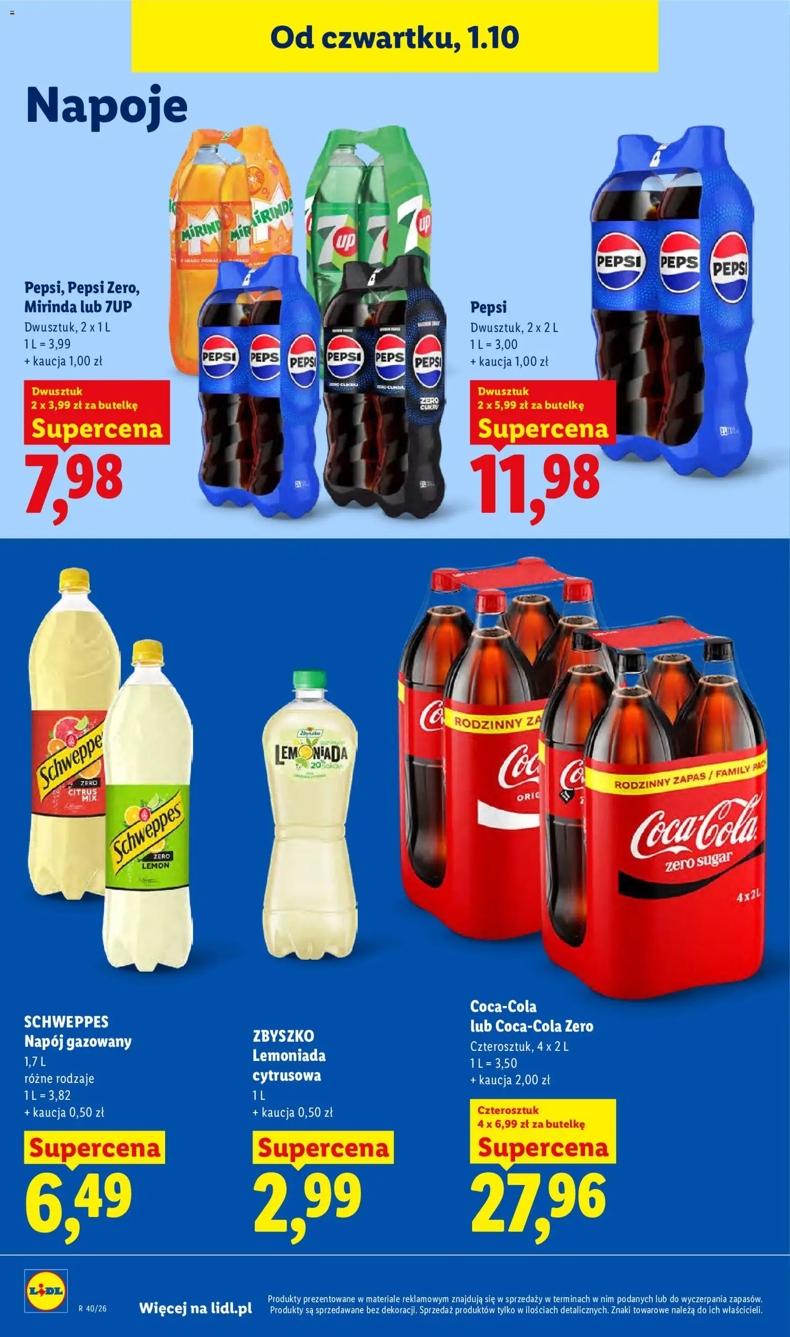 Lidl Polsko leták od 01.10.2026 | Strana: 82 | Produkty: Pepsi, Nápoje, Mirinda