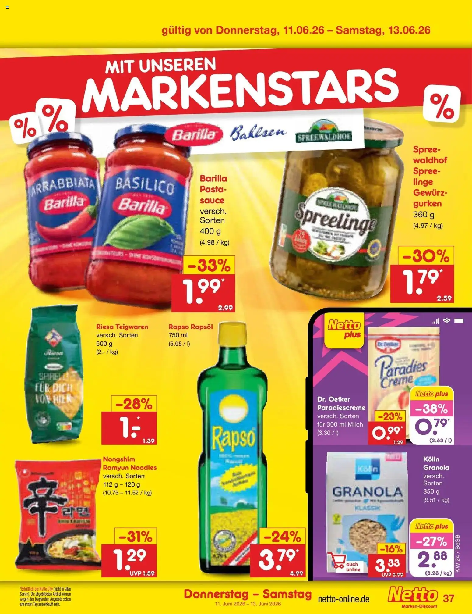 Netto Marken-Discount Prospekt Kremmen – gültig ab 08.06.2026 | Seite: 57 | Produkte: Kolln, Milch, Barilla, Creme