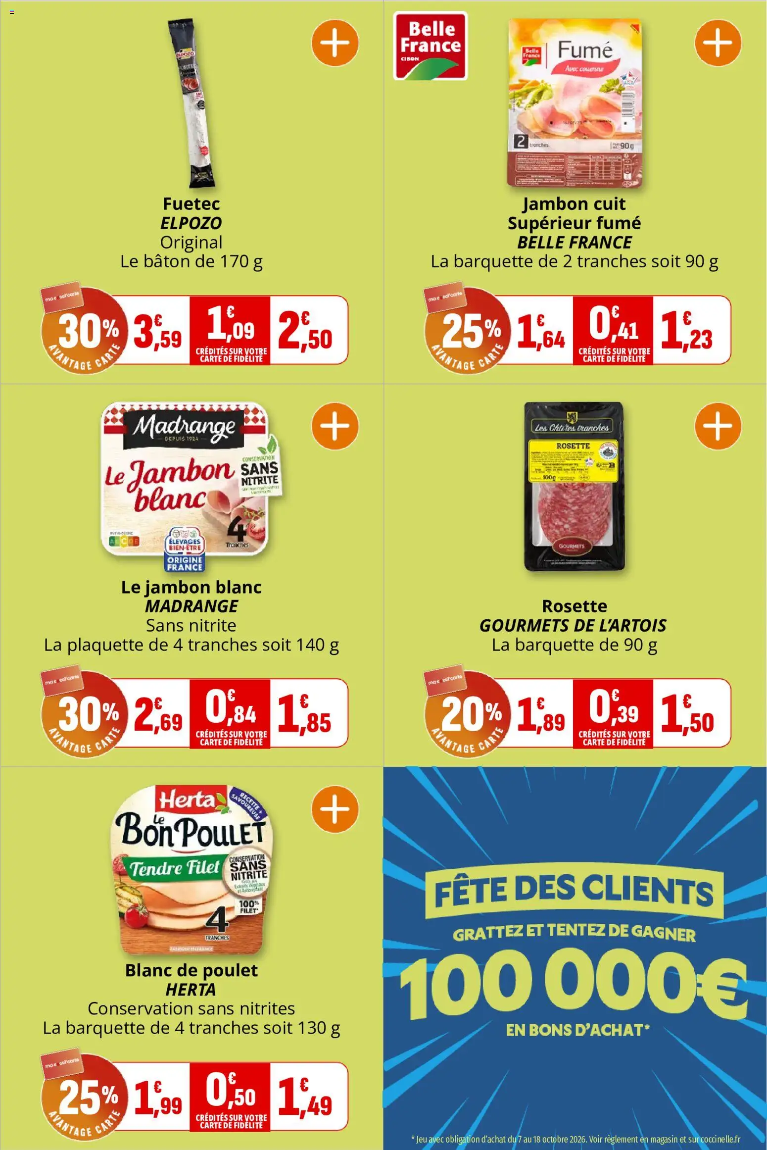 {H1} | Page: 6 | Produits: Jambon blanc, Poulet, Sel, Rosette