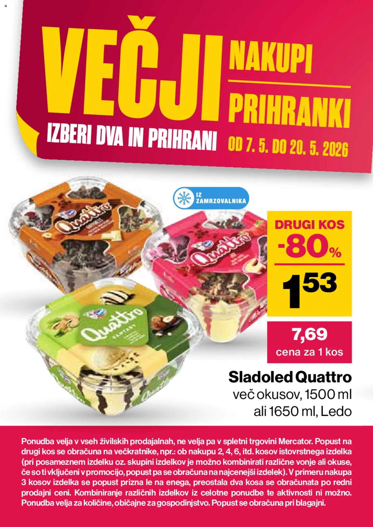 Novi Mercator katalog ponudbe – veljaven od 07.05.2026 | Stran: 16 | Izdelki: Kos, Sladoled