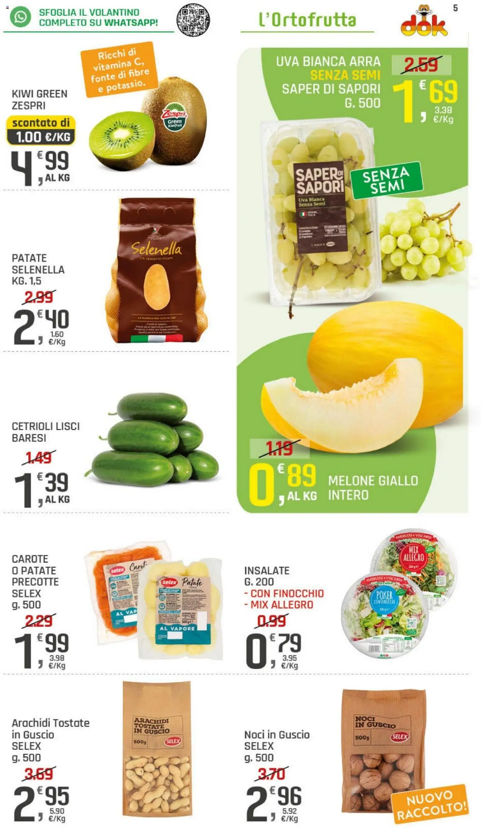 Volantino DOK del 20/08/2026 | Pagina: 5 | Prodotti: Kiwi, Patate, Carote, Noci