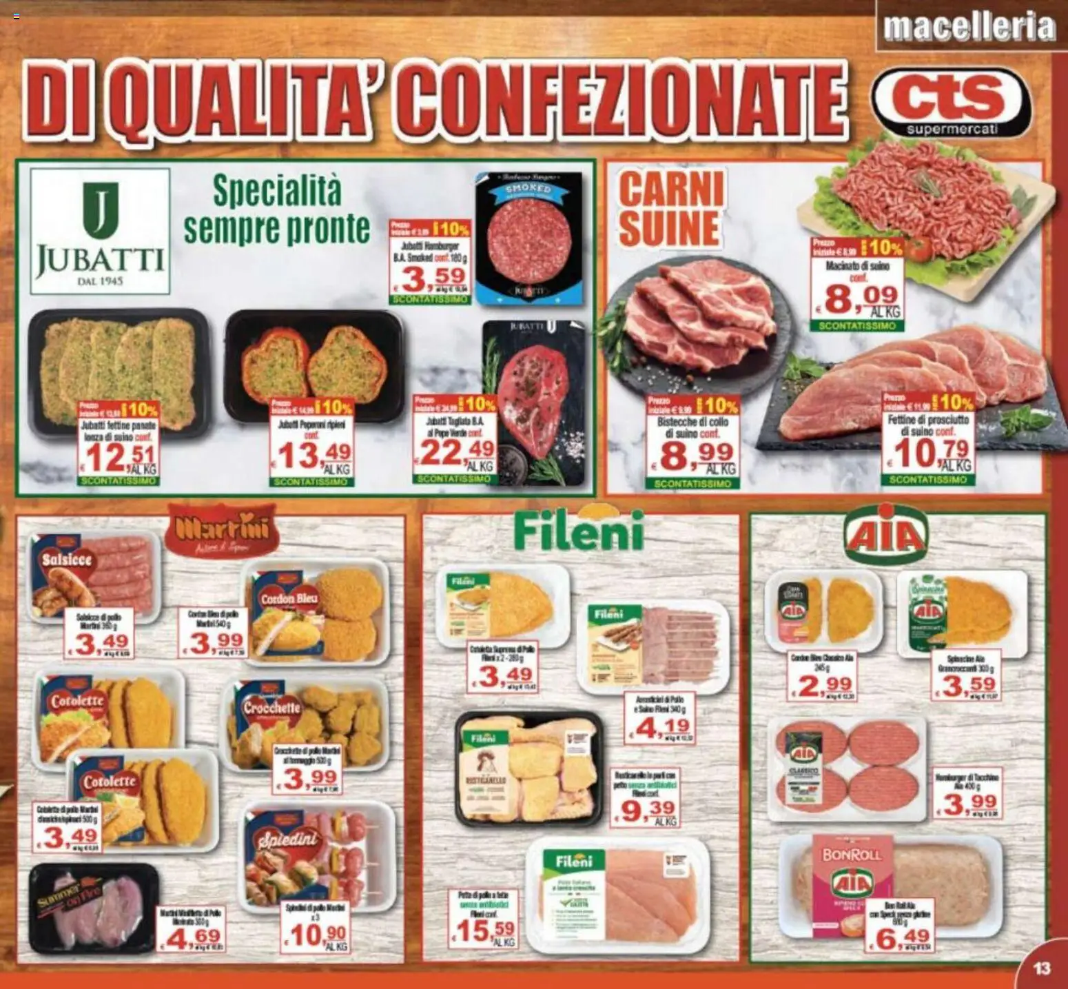Volantino CTS del 08.05.2026 | Pagina: 13 | Prodotti: Suino, Prosciutto, Crocchette, Macinato