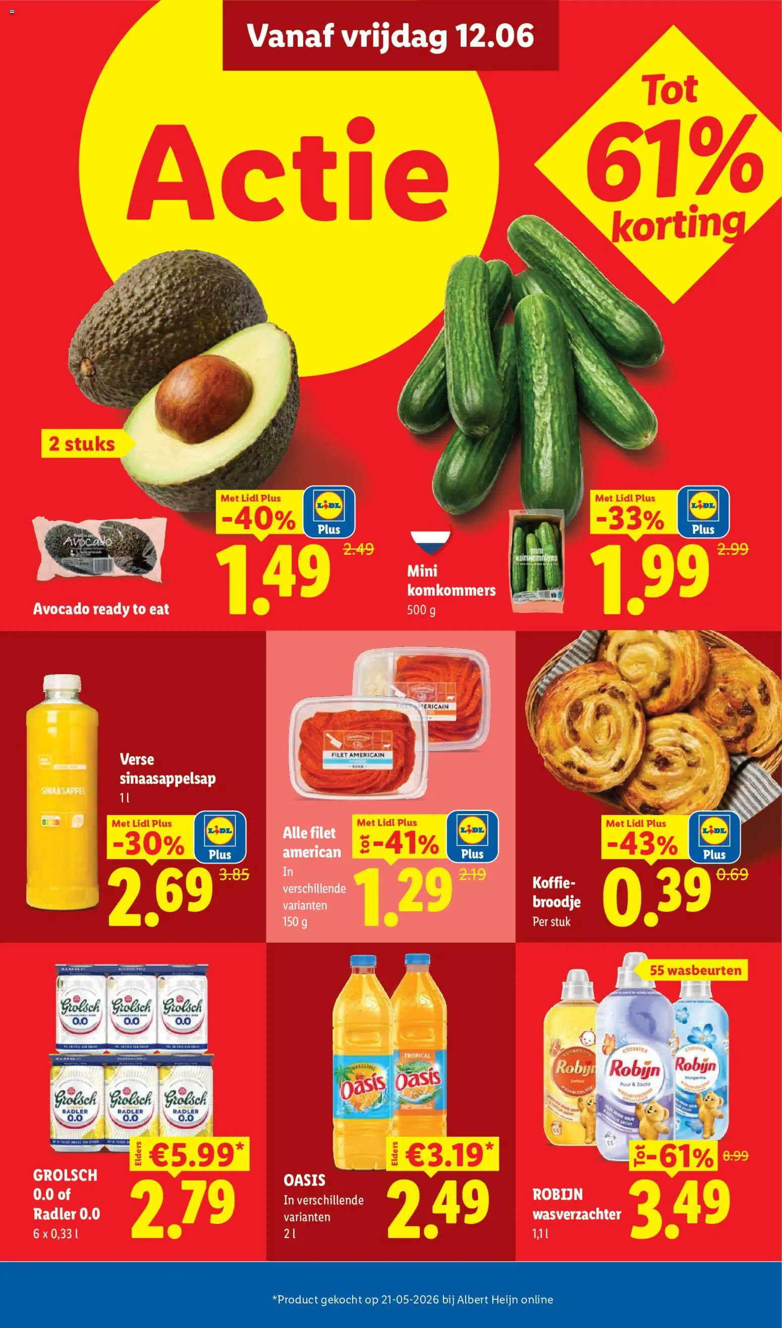 {H1} | Pagina: 49 | Producten: Wasverzachter, Avocado, Broodje, Fruit