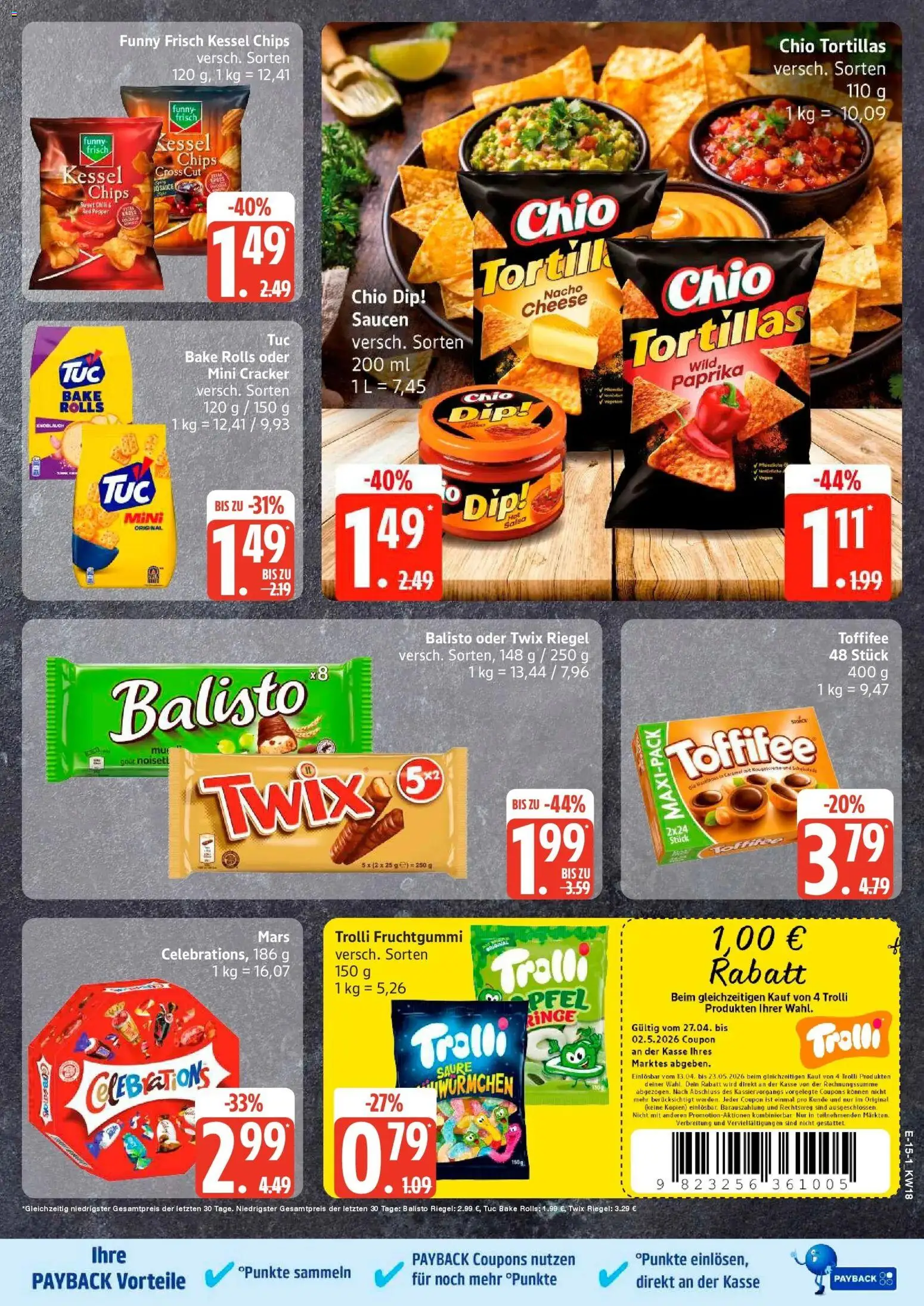 Edeka Prospekt Hamburg – gültig ab 27.04.2026 | Seite: 17 | Produkte: Twix, Paprika, Toffifee, Chips
