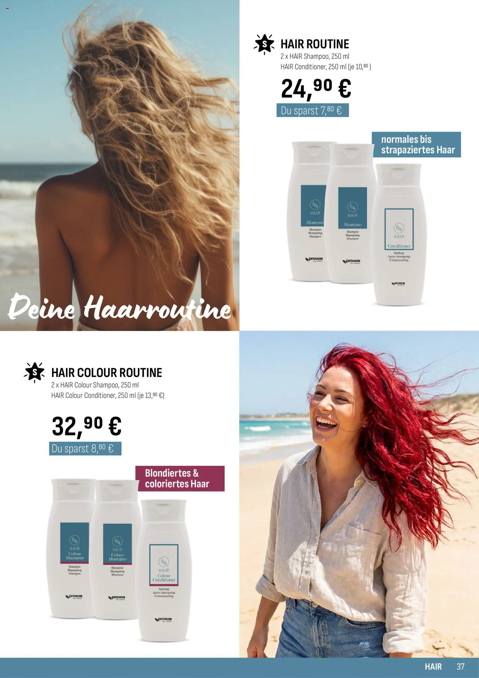 Katalog ProWin New Wellness April / September 2026 – gültig ab 01.04.2026 | Seite: 37 | Produkte: Shampoo, Spülung
