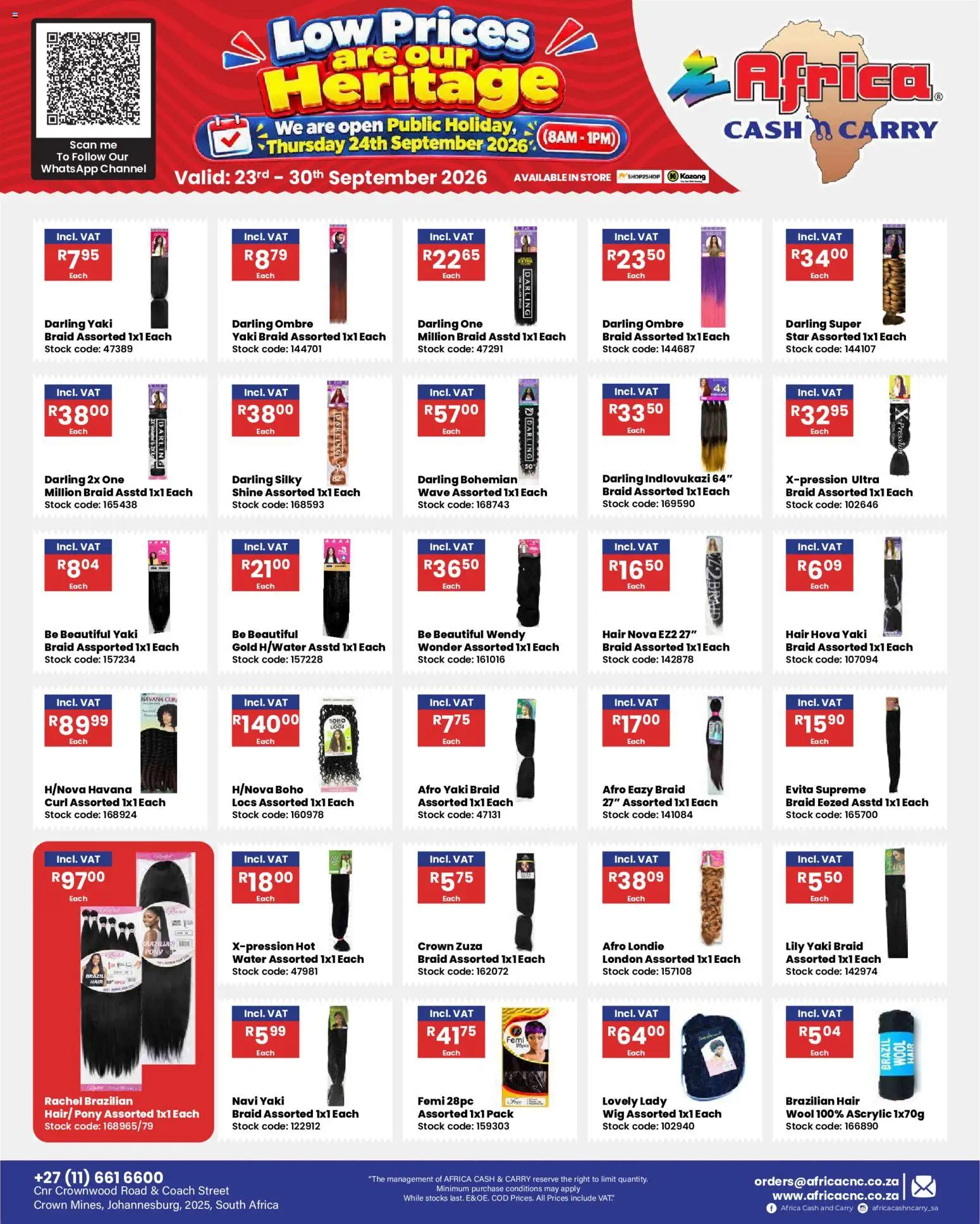New Africa Cash & Carry catalogue – valid from 23/09/2026 | Page: 22 | Products: Havana, Stock, Water