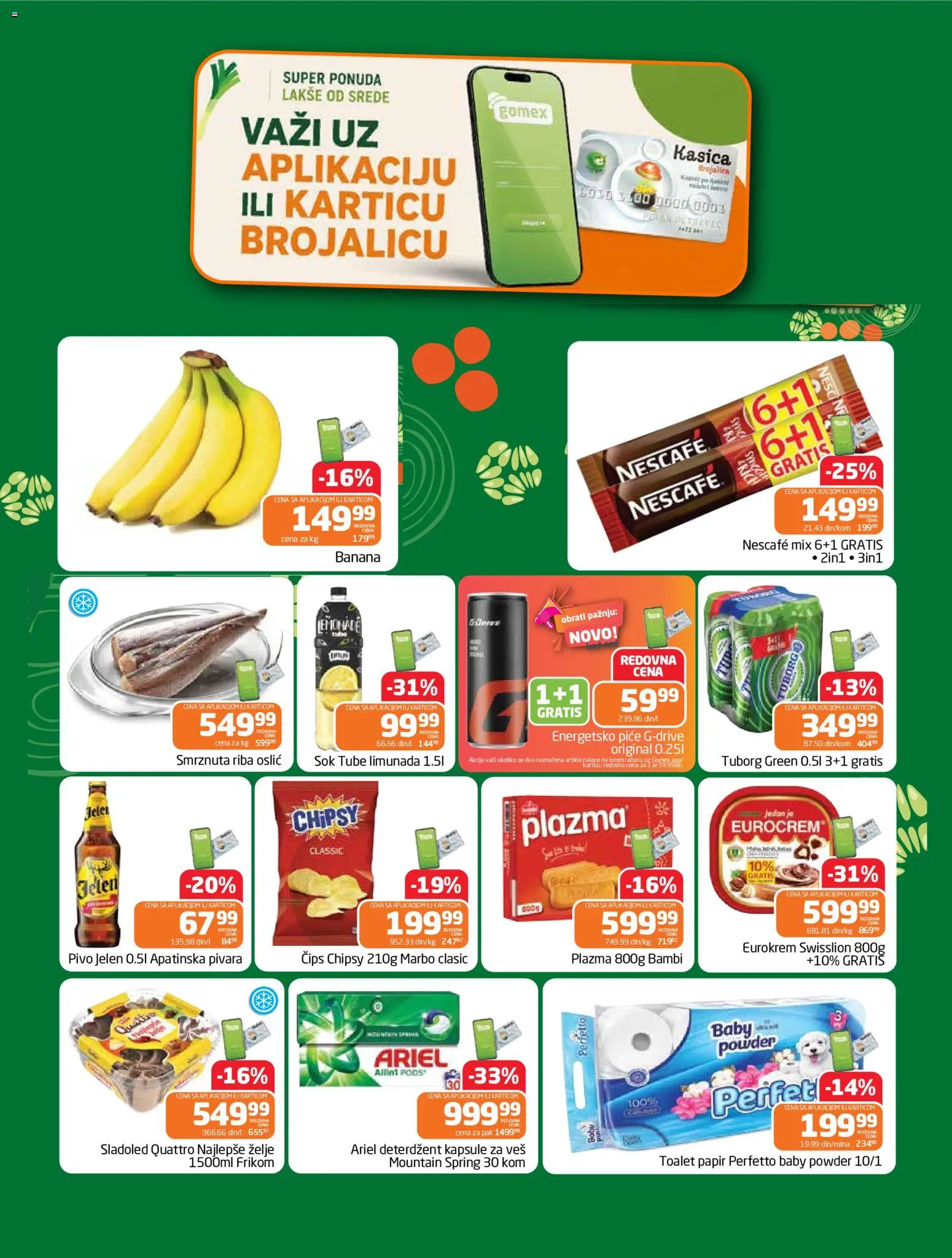 Gomex katalog - važi od 08.07.2026 | Strana: 2 | Proizvode: Čips, Sladoled, Eurocrem, Riba