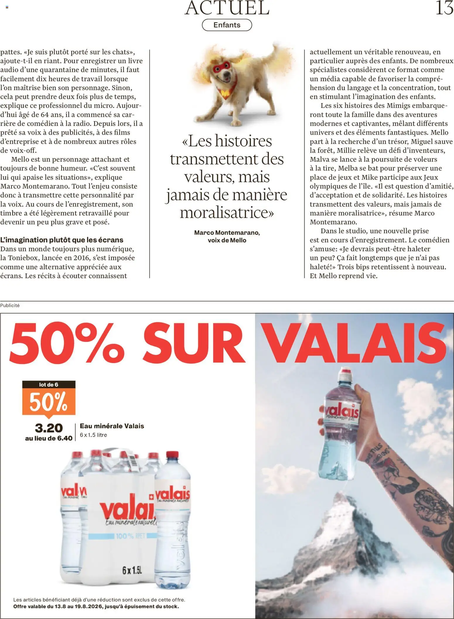 Migros aktionen Magazine FR – gültig ab 12.08.2026 | Seite: 13 | Produkte: Mais, Audio