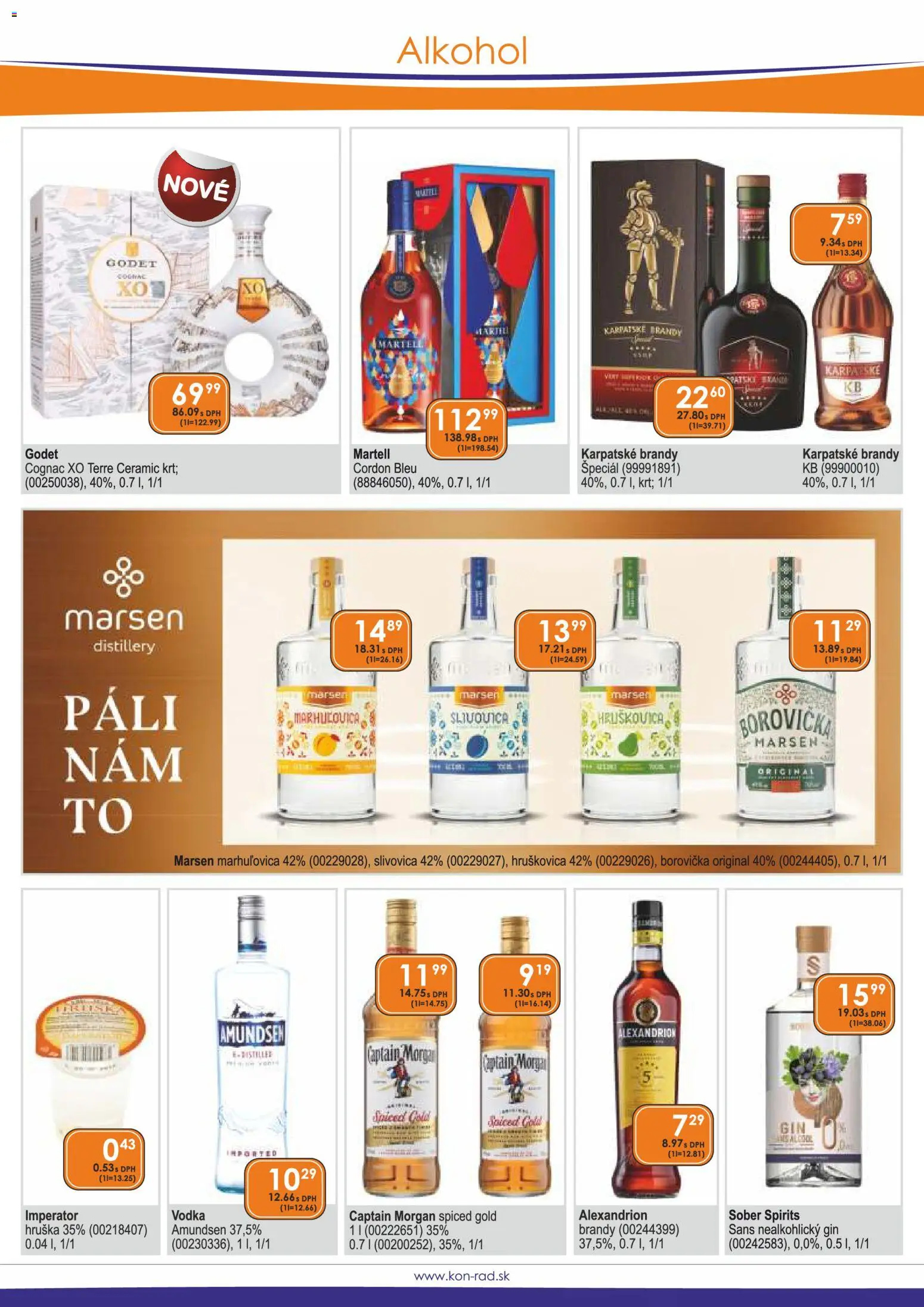 Nové KON - RAD akcie – leták je platný od 01.09.2026 | Strana: 11 | Produkty: Hruškovica, Karpatské brandy, Slivovica, Alkohol