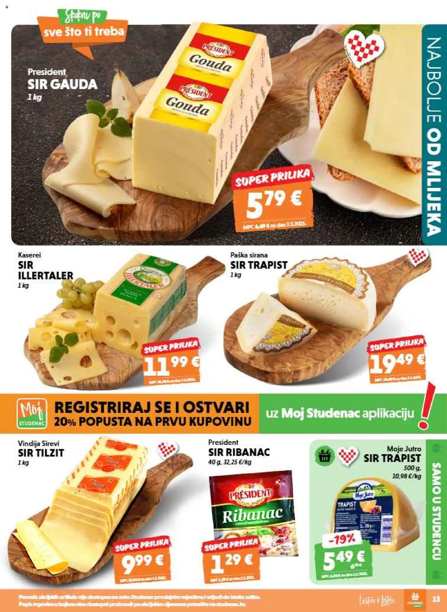Studenac katalog | vrijedi od 12.08.2026 | Stranica: 13 | Proizvodi: Gauda, Sir, Trapist, Gouda
