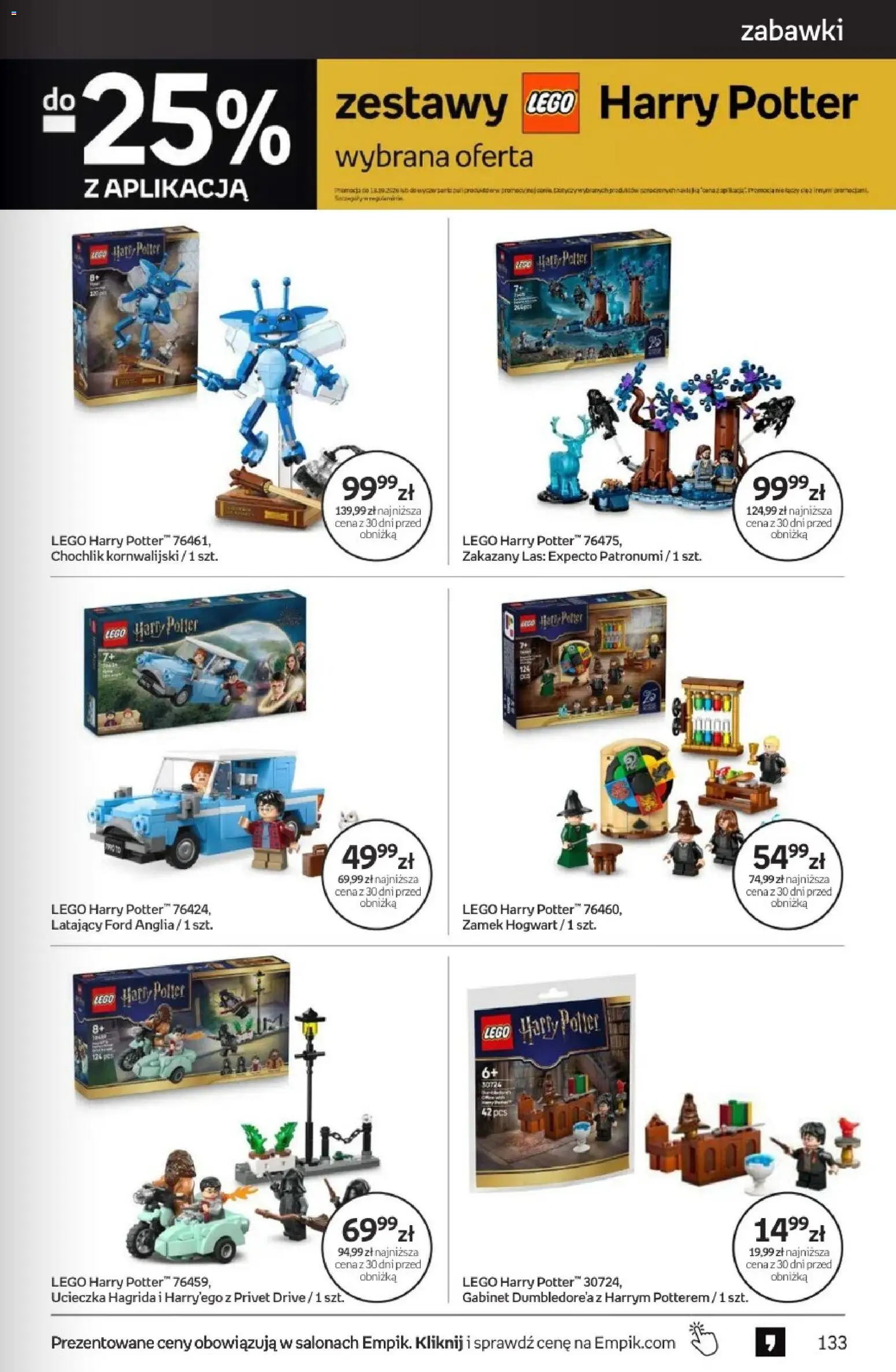 Empik promocje od 23.09.2026 | Strona: 133 | Produkty: Zabawki, Lego, LEGO Harry Potter, Gabinet