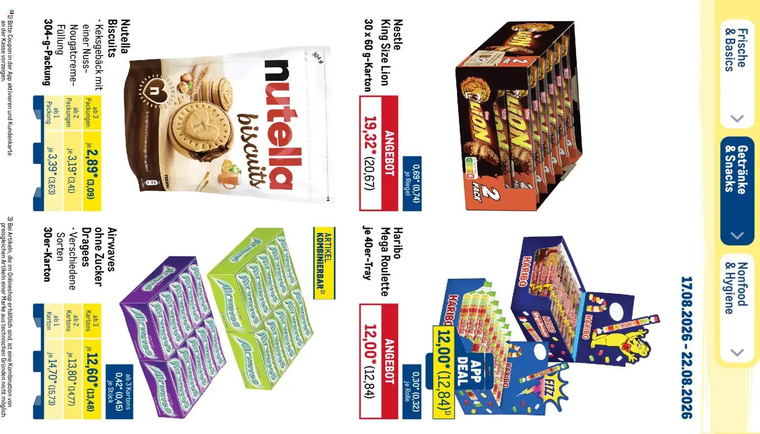 Metro NonFood-Angebote – gültig ab 17.08.2026 | Seite: 20 | Produkte: Haribo, Nutella, Zucker