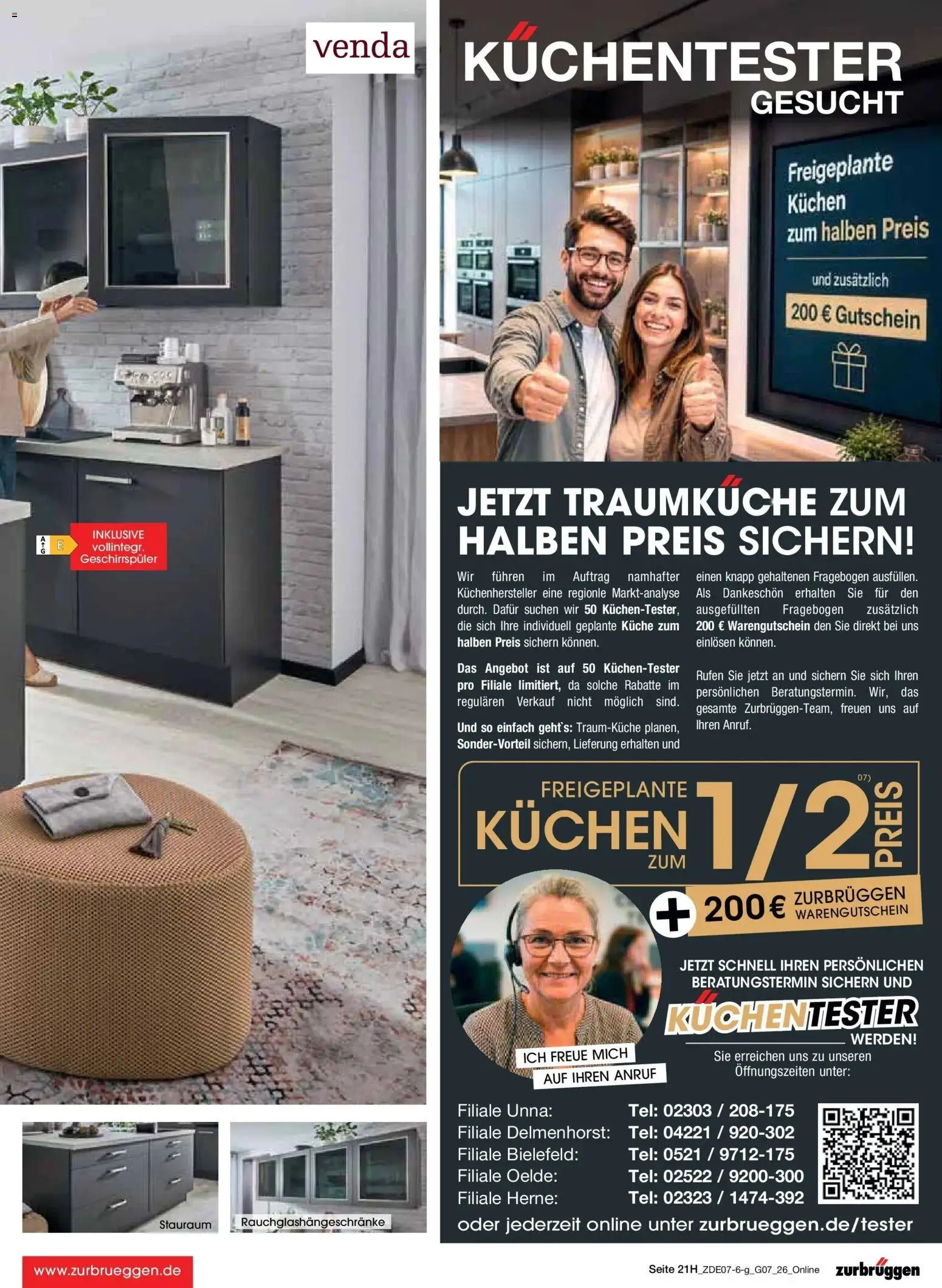 Zurbrüggen Sonderverkauf – gültig ab 09.07.2026 | Seite: 43 | Produkte: Geschirrspüler, Küche, Kuchen