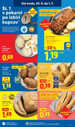 Lidl katalog akcije – veljaven od 24.06.2026 | Stran: 5 | Izdelki: Štručka, Kos, Kruh