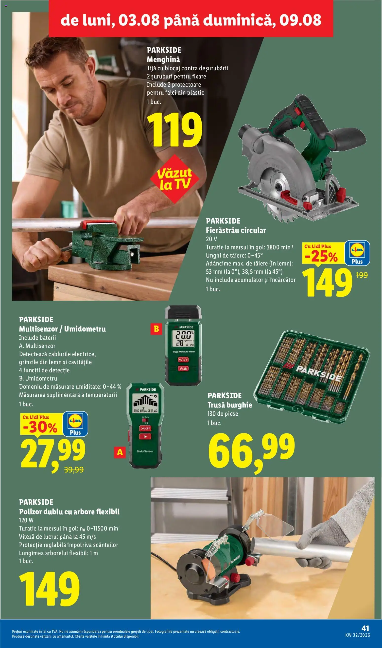 Noul catalog Lidl – valabil de la 03.08.2026 | Pagină: 41 | Produse: Încărcător, Fierastrau circular, Parkside, Baterii