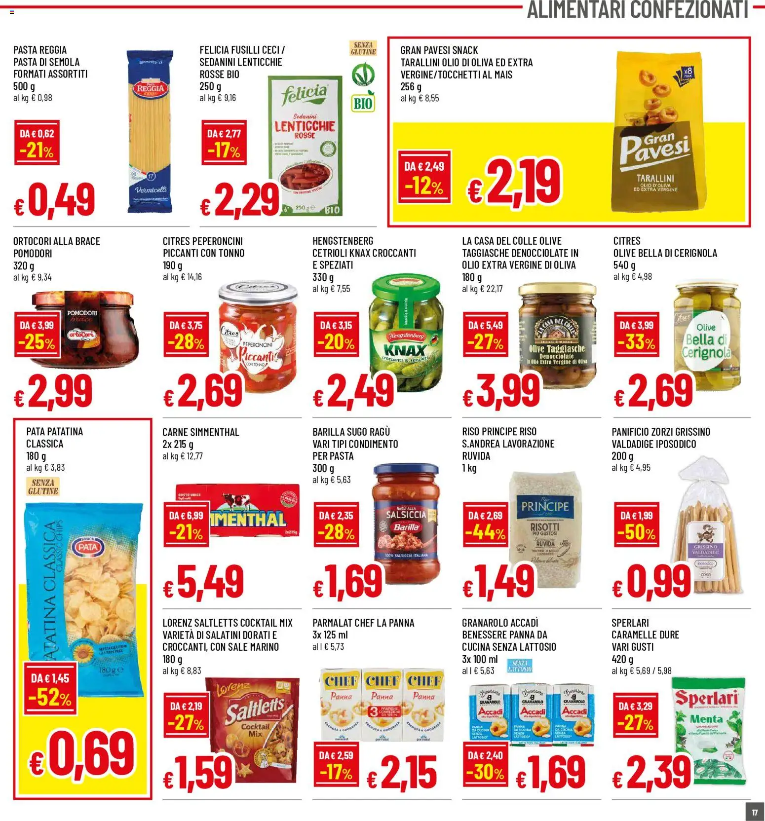Volantino Famila del 03/09/2026 | Pagina: 17 | Prodotti: Caramelle, Pasta di semola, Olive, Mais
