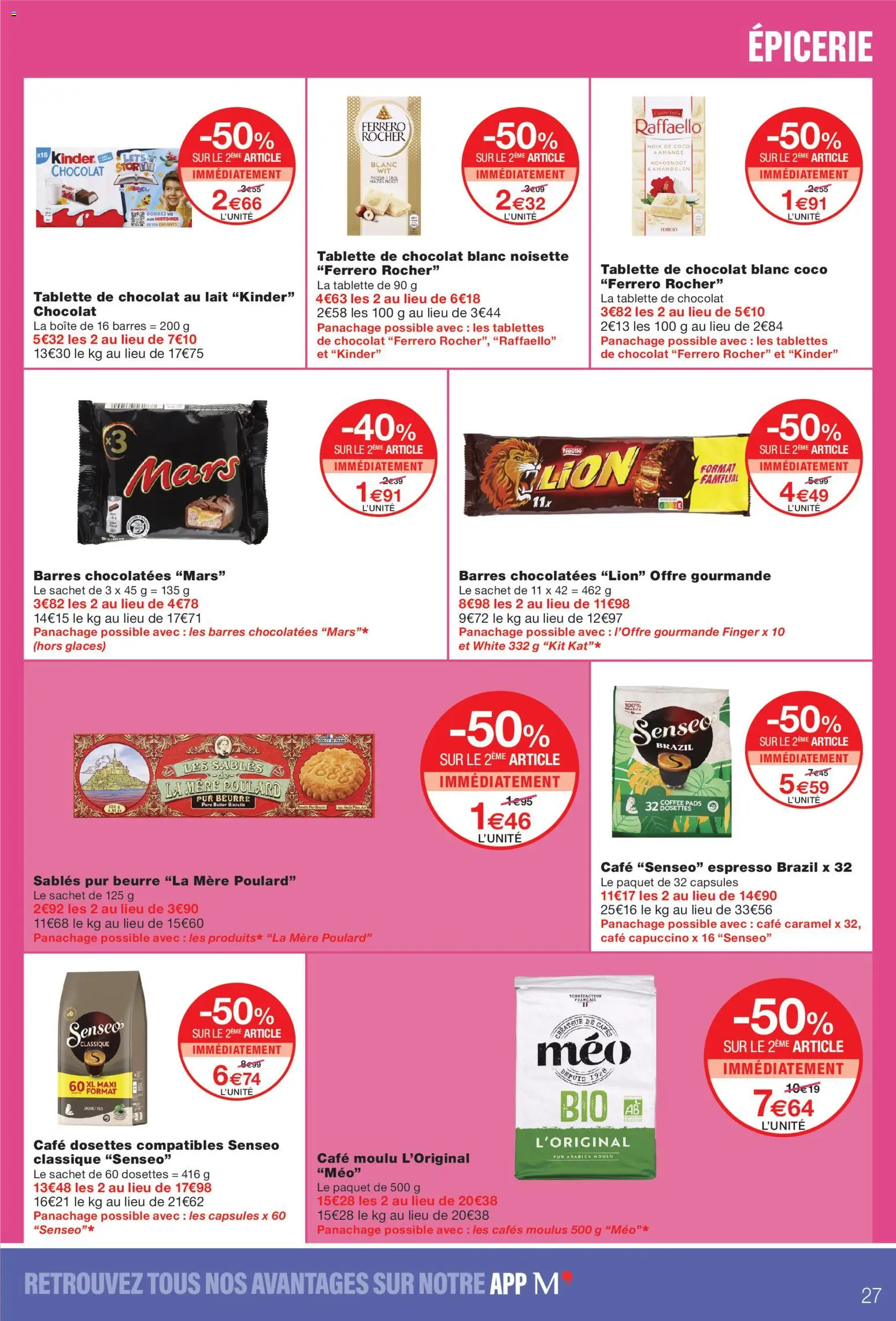 {H1} | Page: 27 | Produits: Tablettes de chocolat, Café moulu, Lait, Chocolat