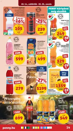 PALOMA CLASSIC KÁVÉ, szemes 1 kg - amely érvényes a következő dátumtól: 14.05.2026 | Oldal: 18 | Termékek: Gyümölcsital, Ice tea, Kávé, Narancs