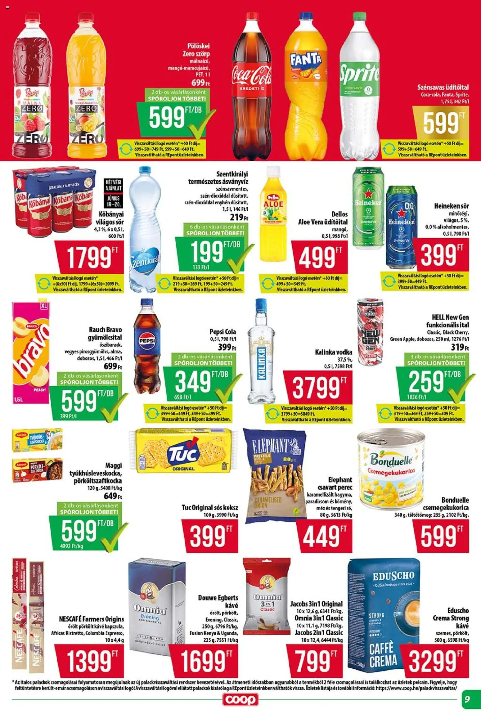 COOP akciós ujság - amely érvényes a következő dátumtól: 18.06.2026 | Oldal: 9