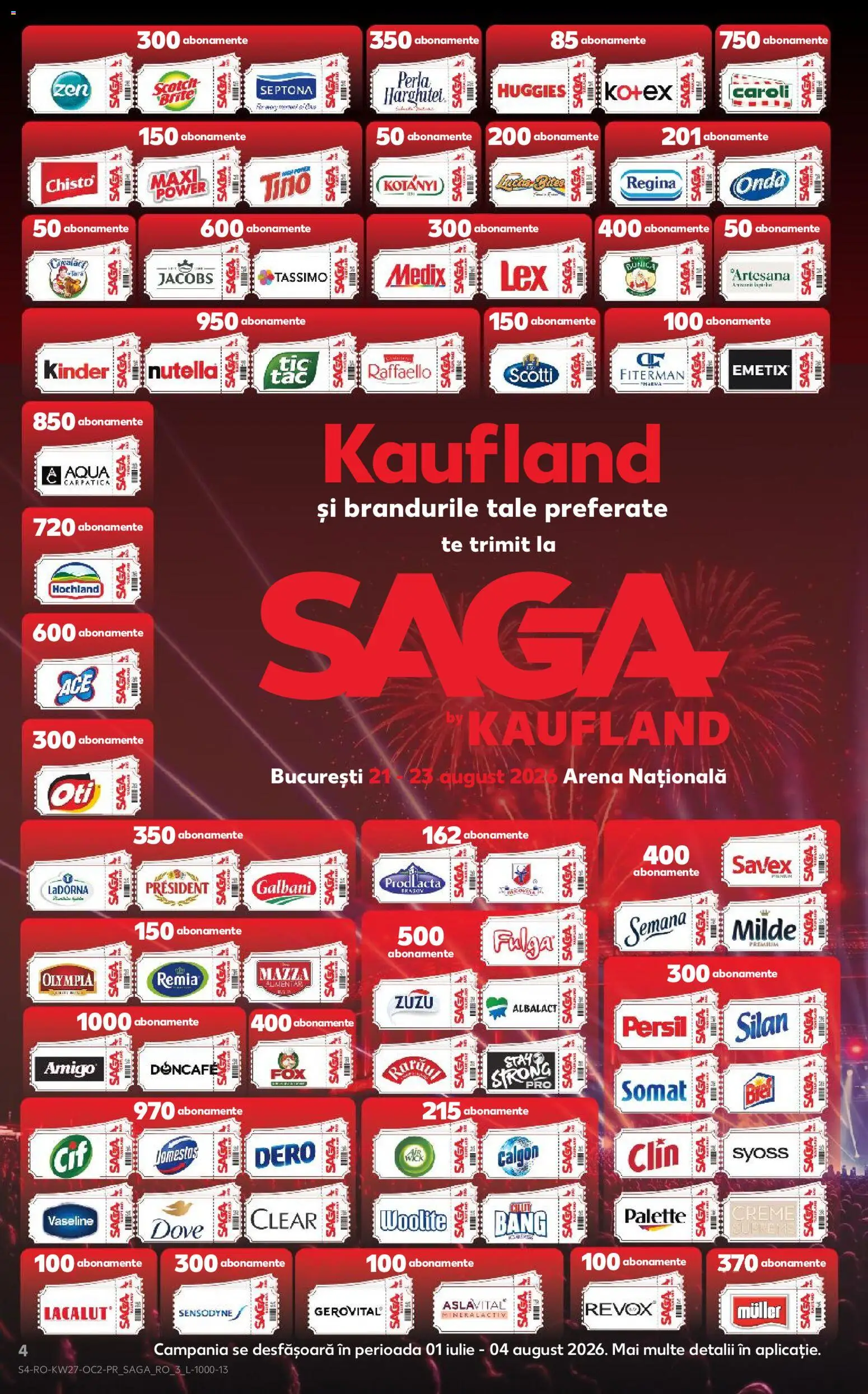 Kaufland RO akciós ujság - amely érvényes a következő dátumtól: 2026.07.01. | Oldal: 4 | Termékek: Persil, Somat, Raffaello, Nutella