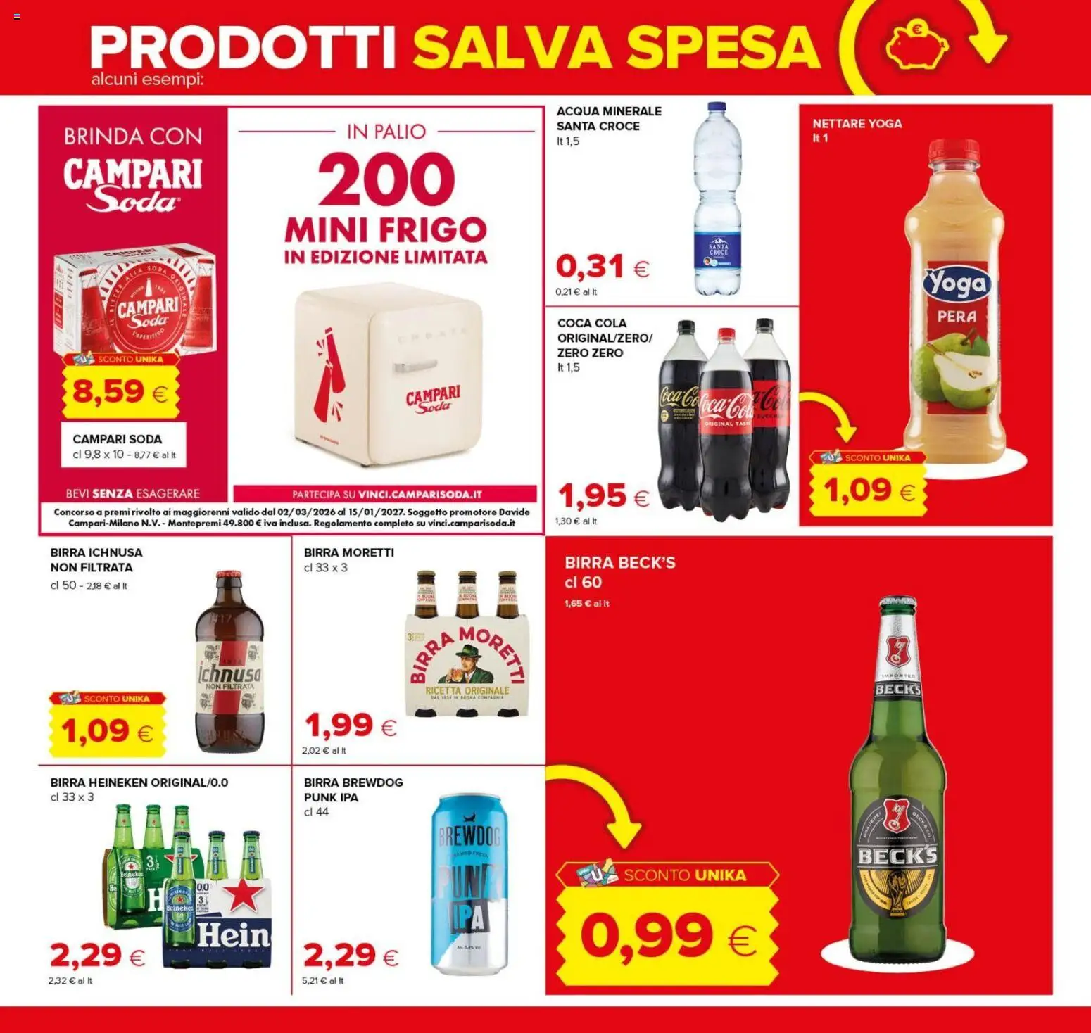 Volantino Oasi del 08/10/2026 | Pagina: 15 | Prodotti: Birra Moretti, Heineken, Coca Cola, Birra Ichnusa
