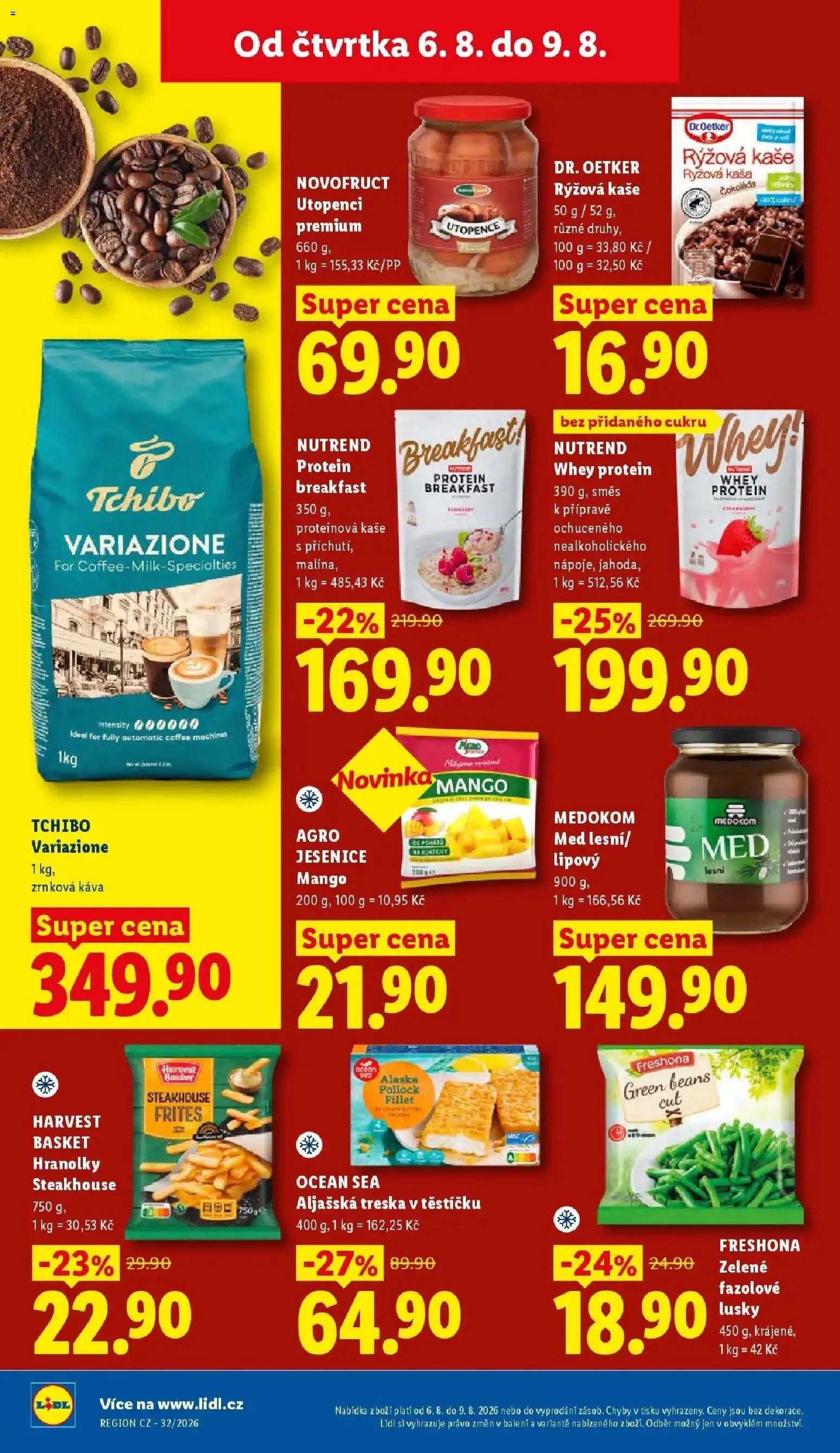 Lidl aktuální leták od 06.08.2026 | Strana: 24 | Produkty: Čokoláda, Tchibo, Med, Proteinová kaše