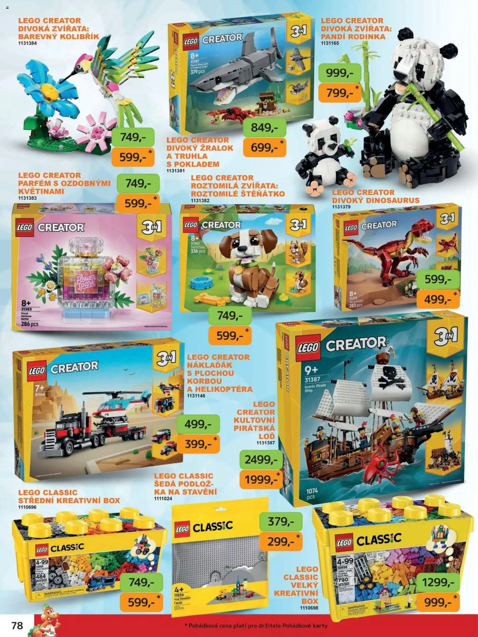 Dráčik katalog - Vánoce od 08.10.2026 | Strana: 78 | Produkty: Dinosaurus, LEGO, Karty, Parfém