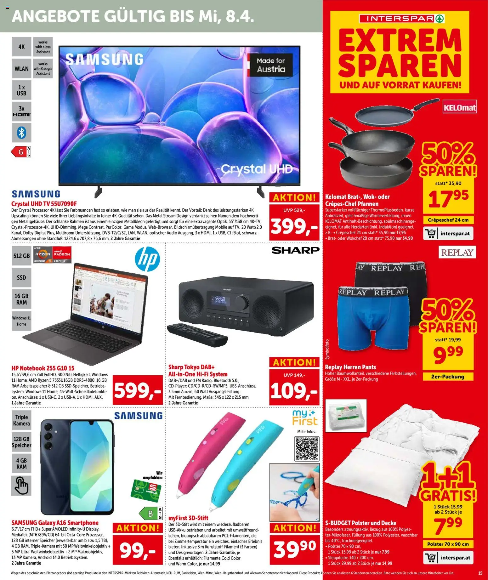 Interspar Flugblatt - Kärnten gültig ab 17.03.2026 | Seite: 15 | Produkte: Smartphone, Audio, Kamera, Decke