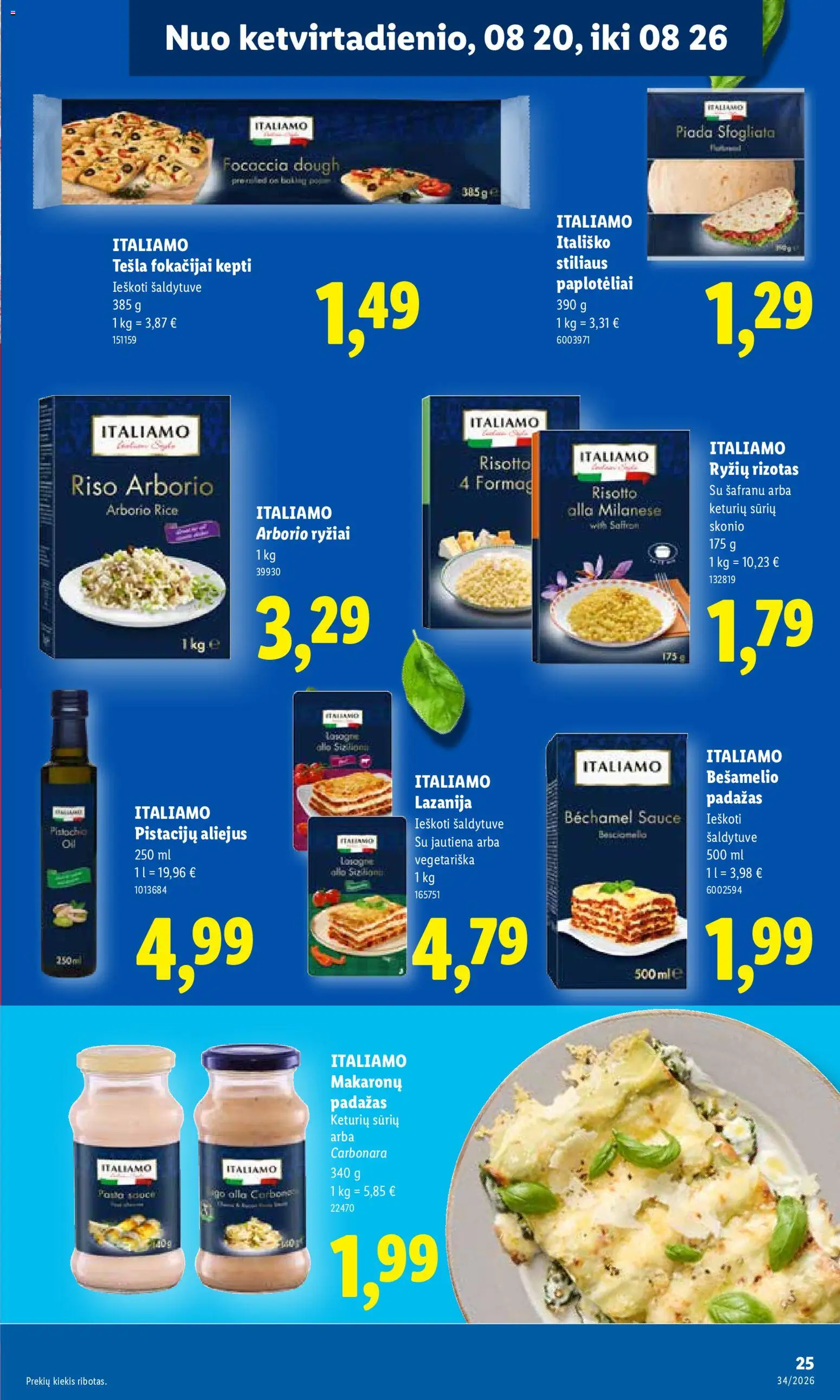LIDL akcijos nuo 2026.08.17 | Puslapis: 25 | Prekių: Aliejus, Ryžiai, Padažas, Jautiena