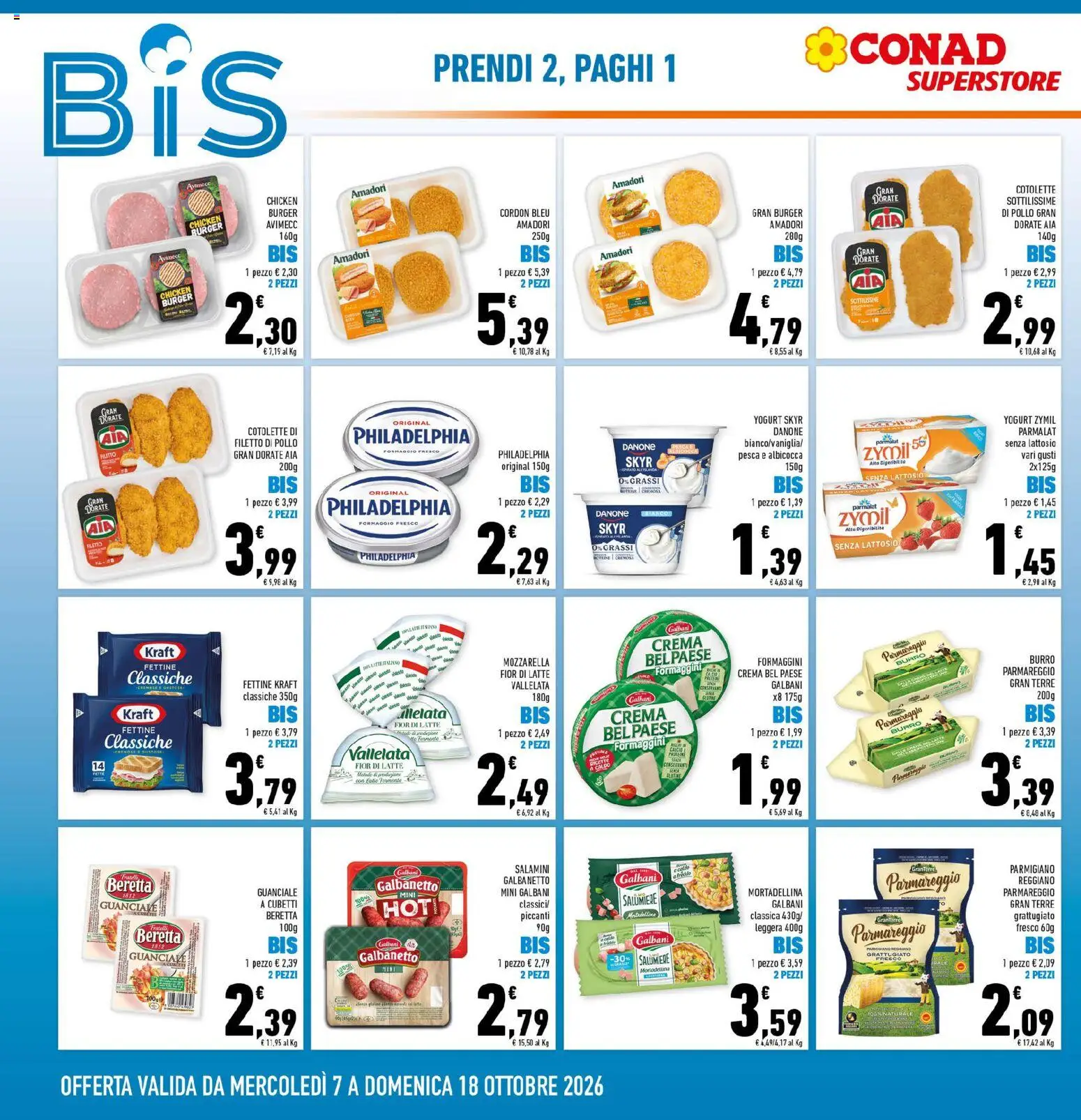 Volantino Conad del 07/10/2026 | Pagina: 2 | Prodotti: Filetto, Skyr, Parmigiano, Guanciale