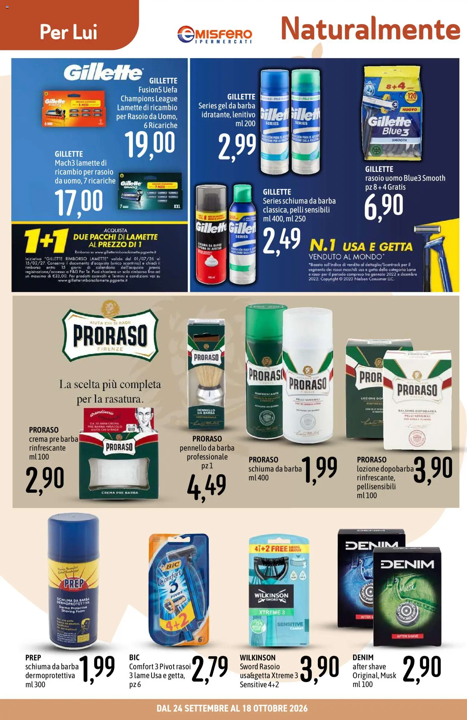 Volantino Emisfero del 24/09/2026 | Pagina: 8 | Prodotti: Balsamo, Schiuma, Dopobarba, Rasoio