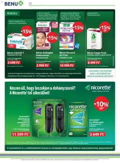 BENU Gyógyszertárak akciós újság - amely érvényes a következő dátumtól: 01.06.2026 | Oldal: 20 | Termékek: Rágógumi, Béres csepp, Kollagén, Bor