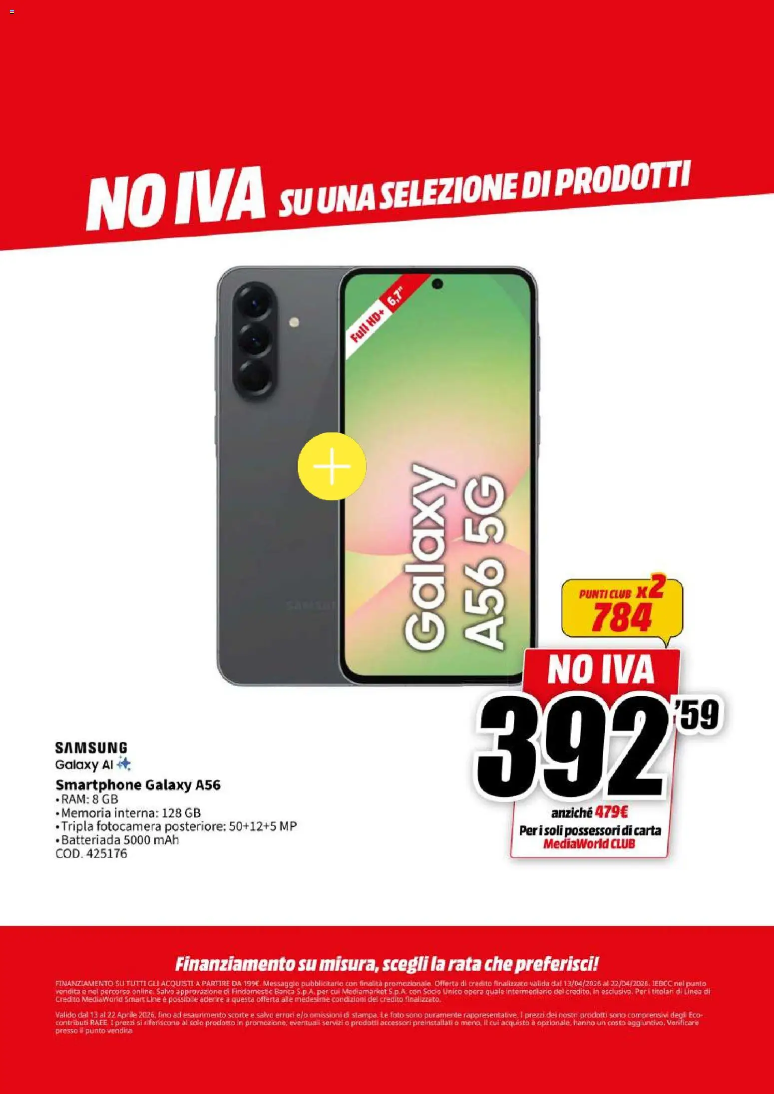 Volantino Media World del 13.04.2026 | Pagina: 67 | Prodotti: Samsung Galaxy, Smartphone, Fotocamera, Samsung