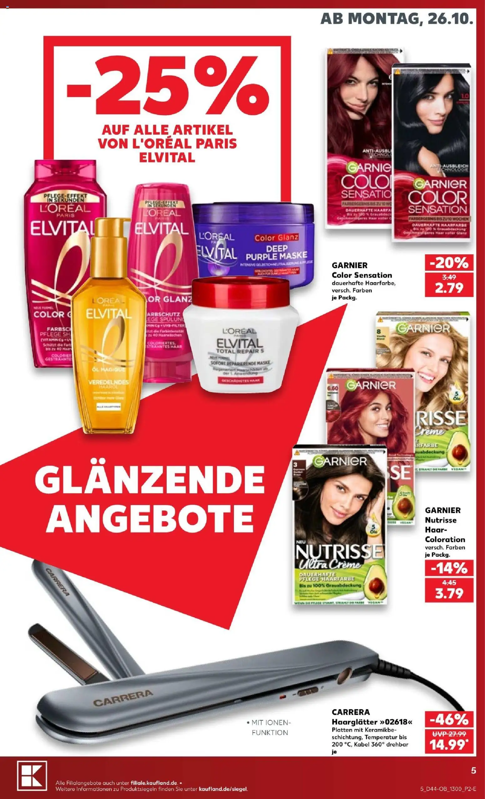 Kaufland Prospekt Hamburg – gültig ab 26.10.2026 | Seite: 5 | Produkte: Kabel, Haarglätter, Haarfarbe, Maske