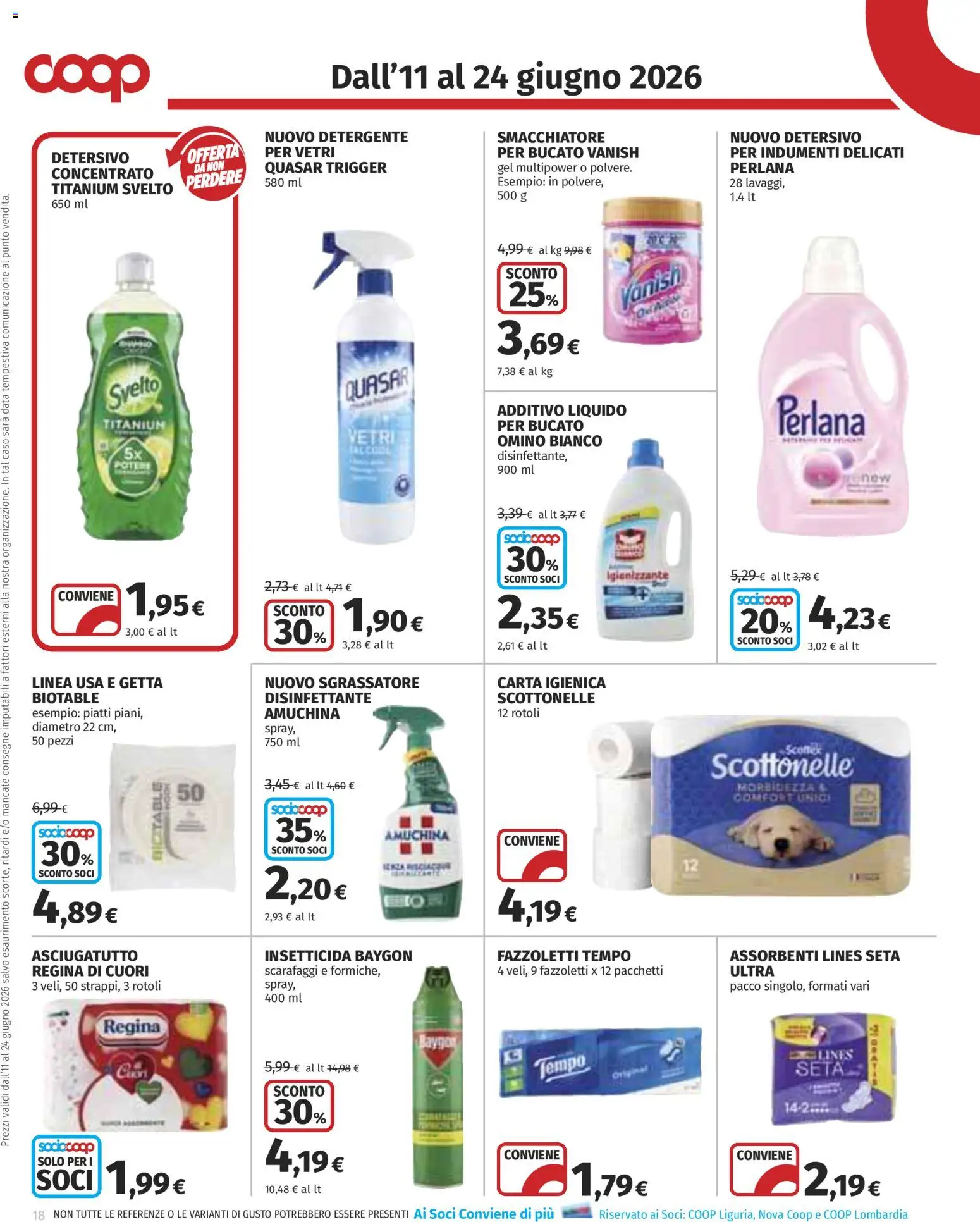 Volantino COOP del 11.06.2026 | Pagina: 18 | Prodotti: Carta igienica, Data, Asciugatutto, Insetticida