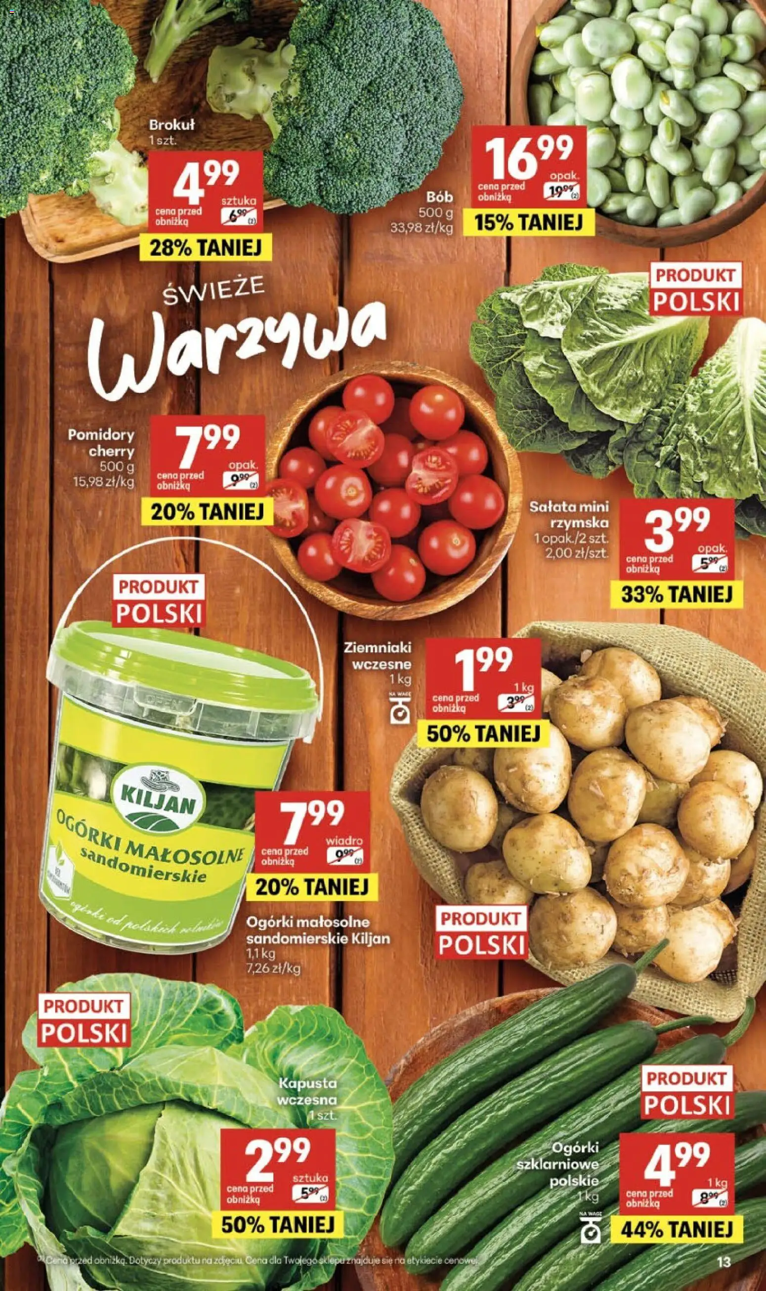 Delikatesy Centrum gazetka od 18.06.2026 | Strona: 13 | Produkty: Brokuł, Pomidory, Ziemniaki, Warzywa