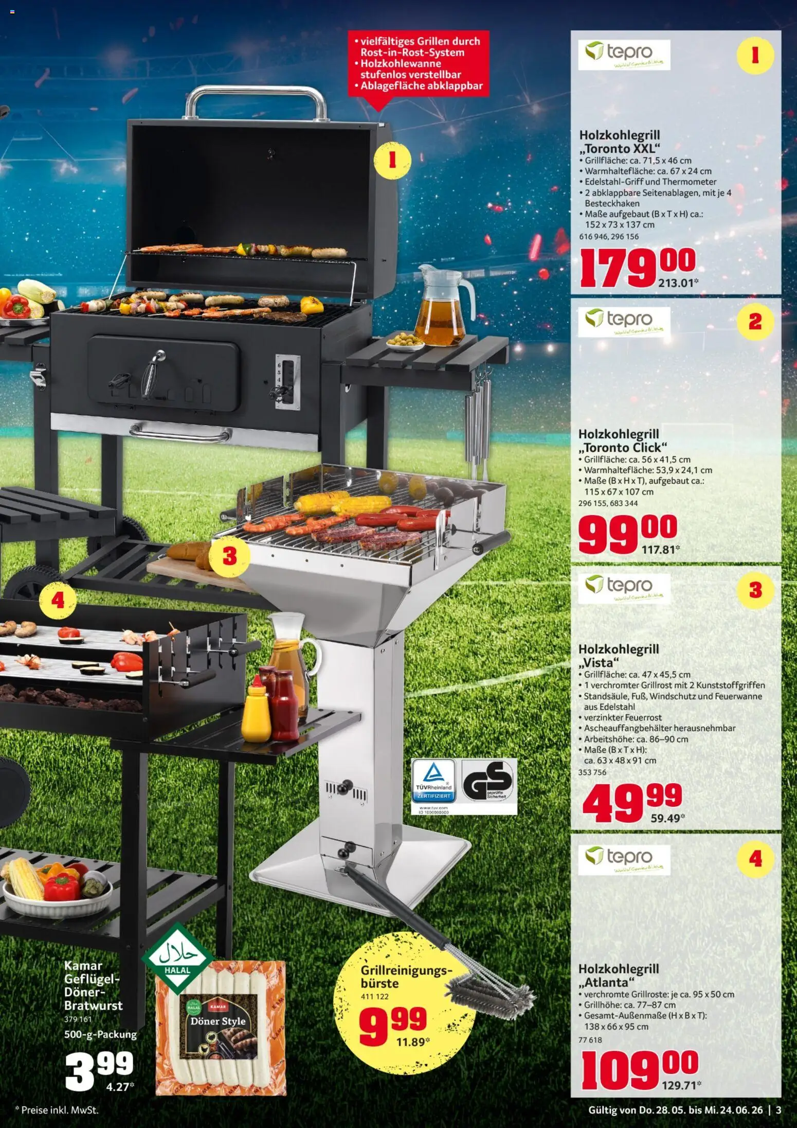 Selgros Fussball Sommer – gültig ab 28.05.2026 | Seite: 3 | Produkte: Thermometer, Bratwurst, Bürste