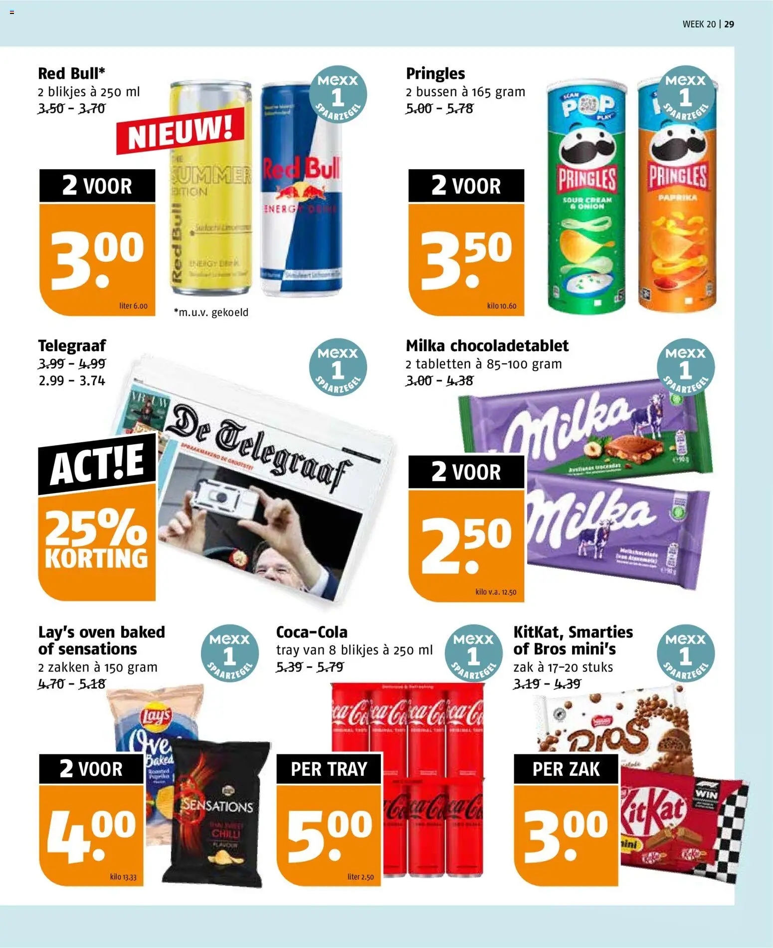 {H1} | Pagina: 29 | Producten: Coca Cola, Red Bull, Zak, Pringles