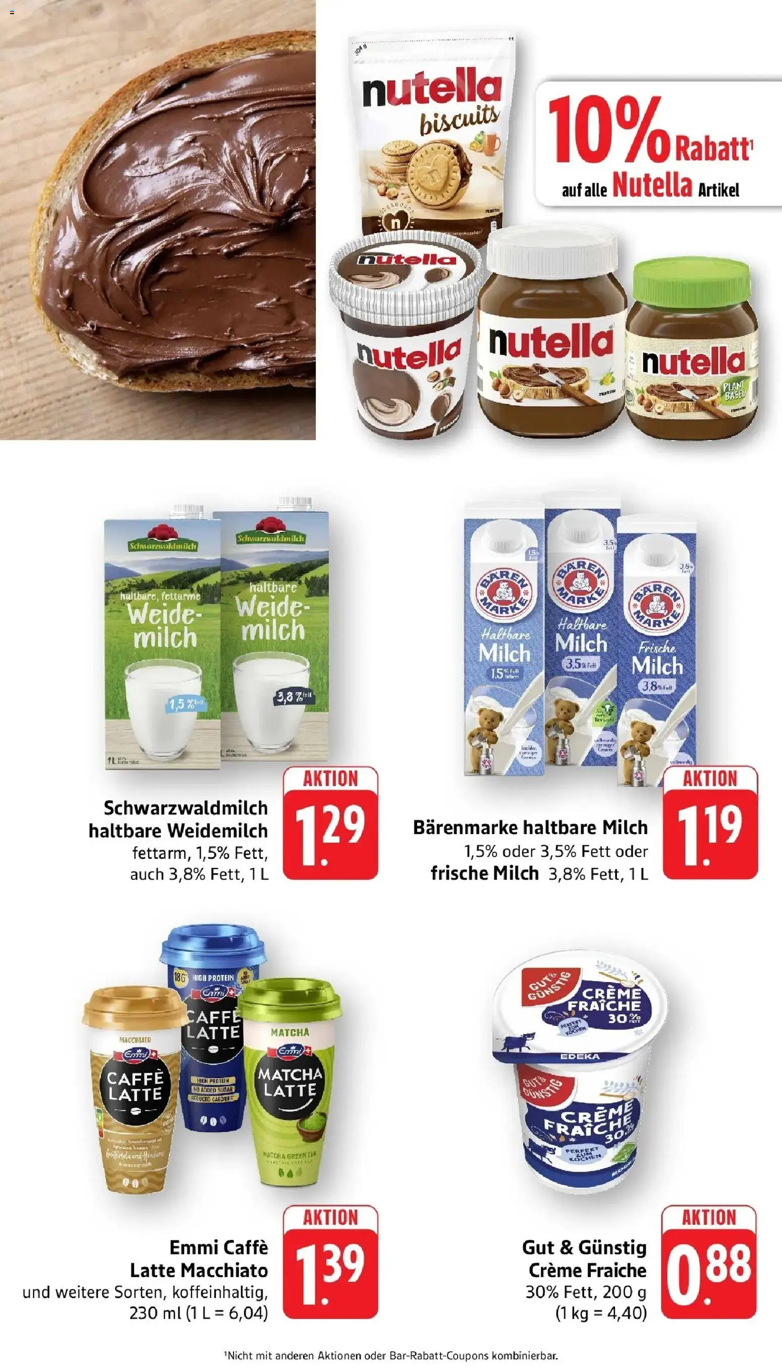 nah & gut Prospekt Neuhofen – gültig ab 26.05.2026 | Seite: 4 | Produkte: Milch, Haltbare milch, Creme, Nutella