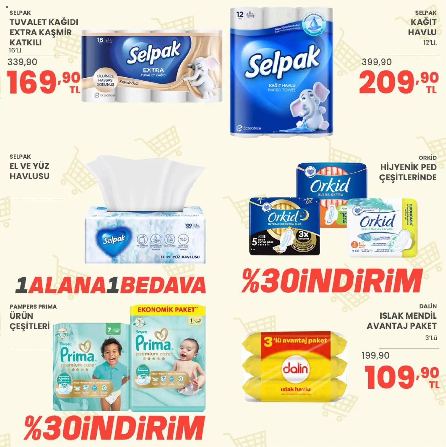 Sarıyer Katalog - 02 Ekim 2026 tarihinden itibaren geçerlidir | Sayfa: 39 | Ürünler: Hijyenik ped, Mendil, Kağıt havlu, Yüz havlusu
