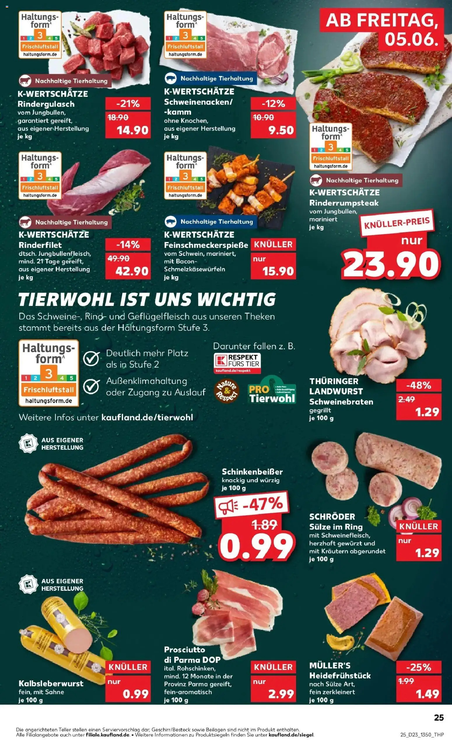 Kaufland Prospekt Arnsberg – gültig ab 01.06.2026 | Seite: 32 | Produkte: Rindergulasch, Rinderfilet, Steak, Sahne