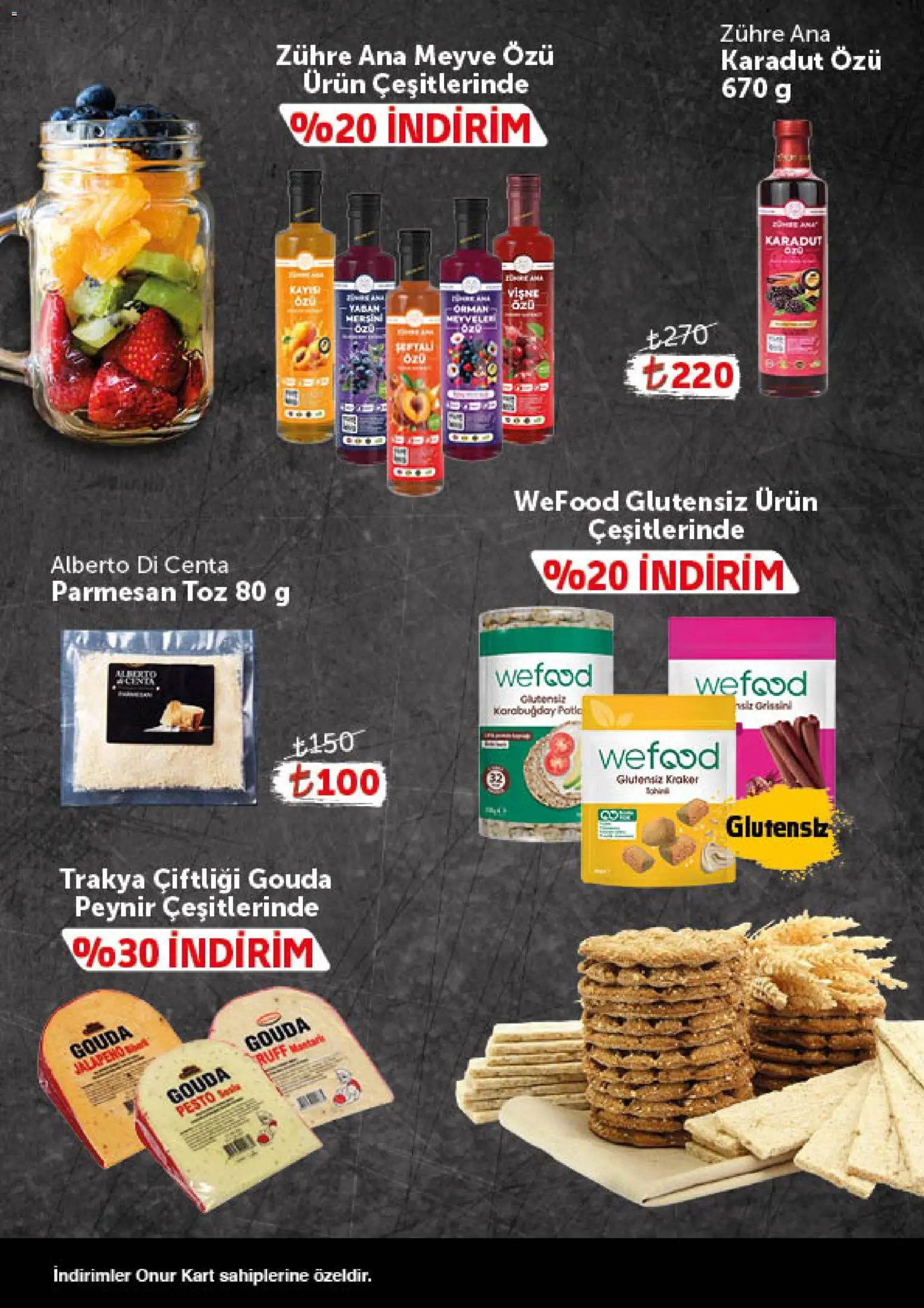 Onur Market - Katalog Gurme - 16.06.2026 tarihinden itibaren geçerlidir | Sayfa: 10 | Ürünler: Peynir, Vişne, Meyve
