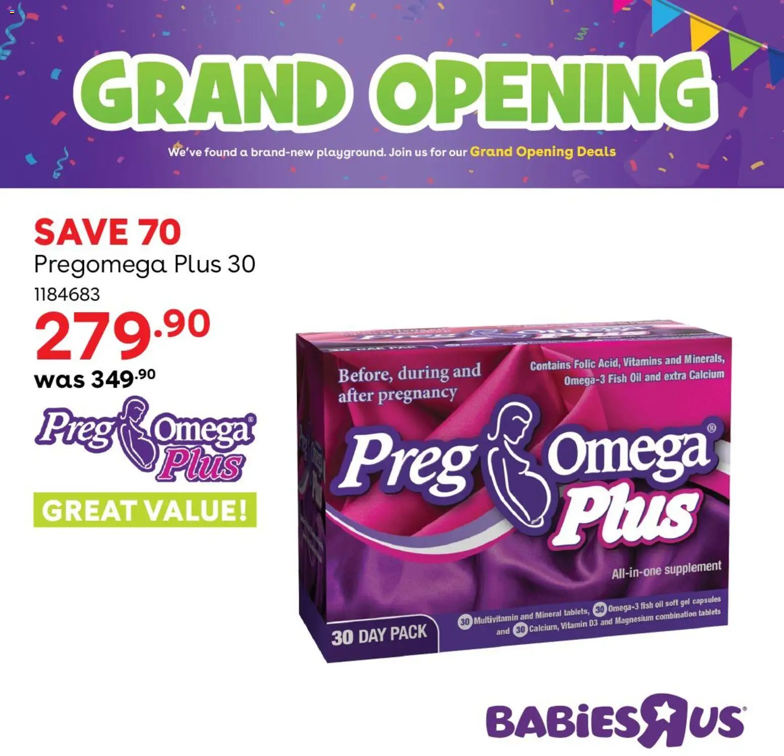 New Babies R Us catalogue – valid from 27.05.2026 | Page: 7 | Products: Tijera de poda, Vitamins, Oil, Fish