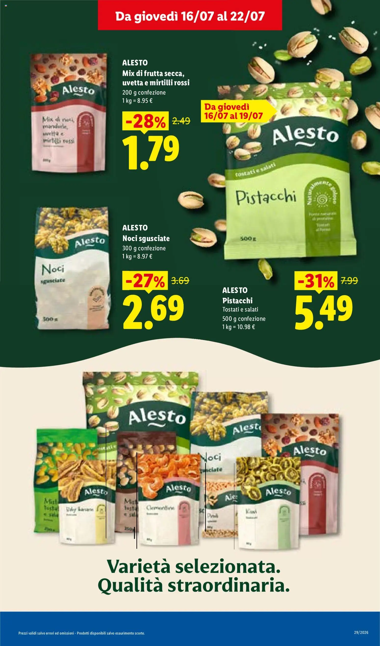 Volantino Lidl del 16/07/2026 | Pagina: 23 | Prodotti: Uvetta, Frutta, Noci, Pistacchi