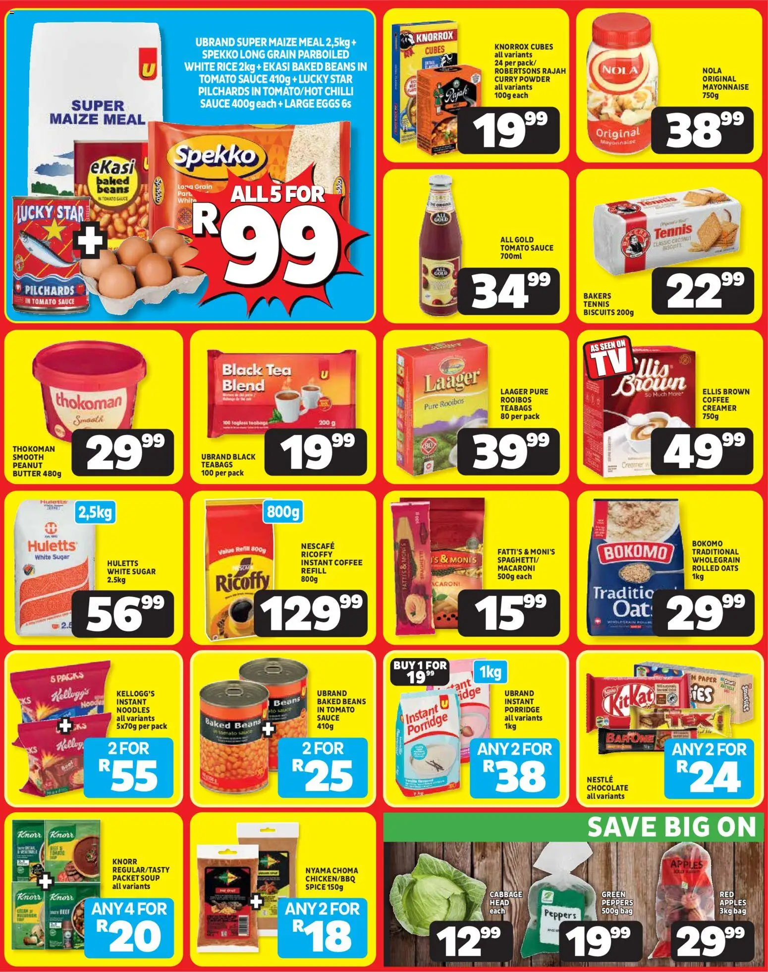 New Usave catalogue – valid from 25.05.2026 | Page: 2 | Products: Pilchards, Baked beans, Bag, Paper